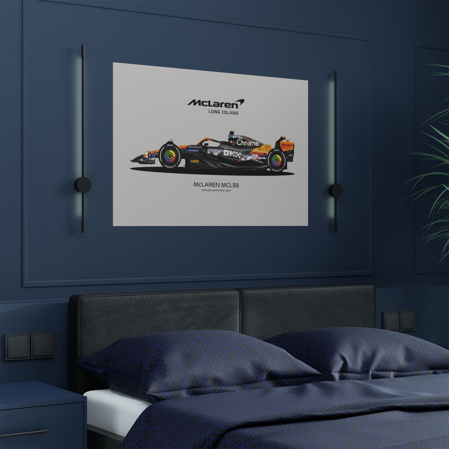 McLaren Long Island Formula 1 inspired Piastri's Japanese Grand Prix  livery Satin Poster