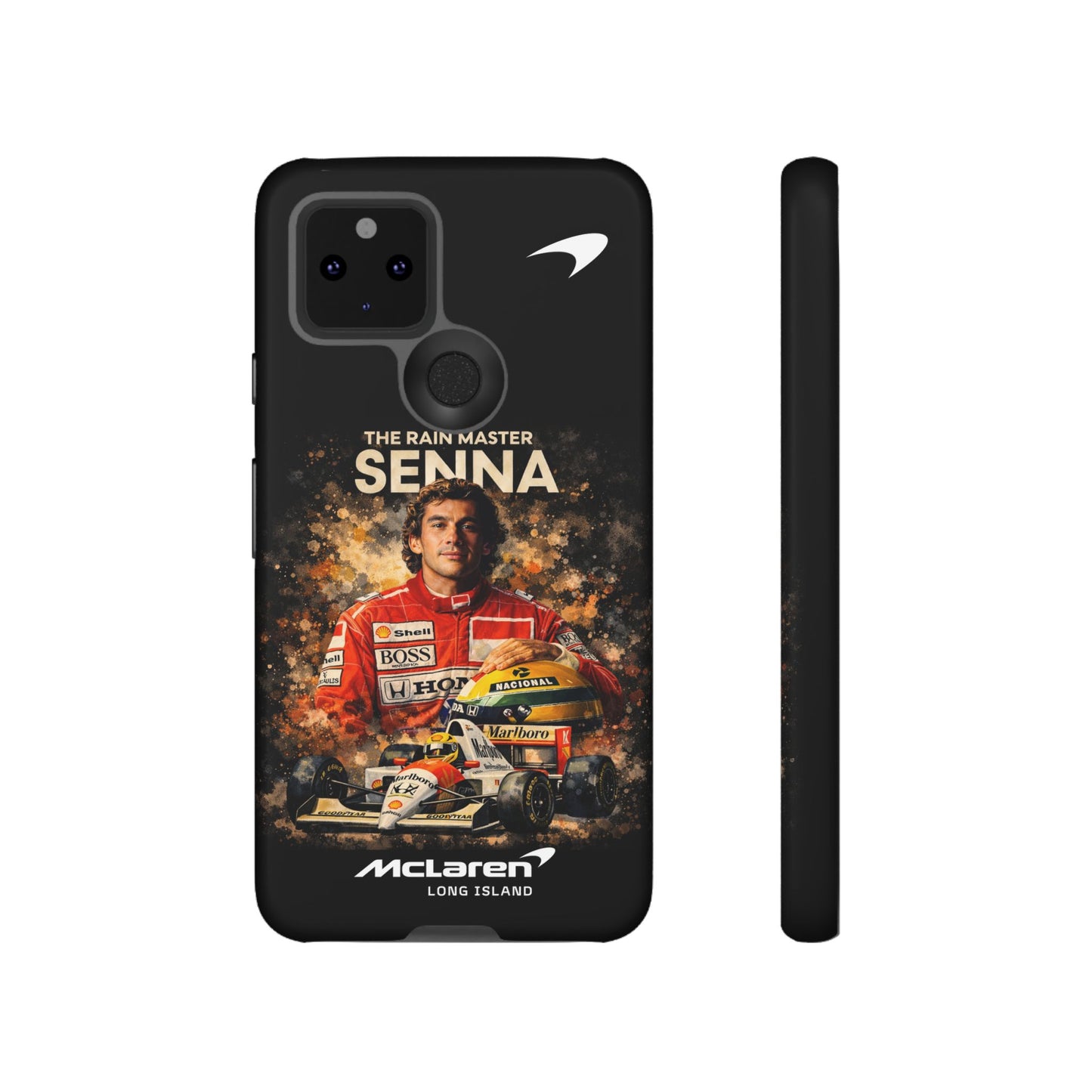 McLaren Long Island “The Rain Master” Ayrton Senna Inspired Impact-Resistant Phone Case | Durable Protection for Car Enthusiasts