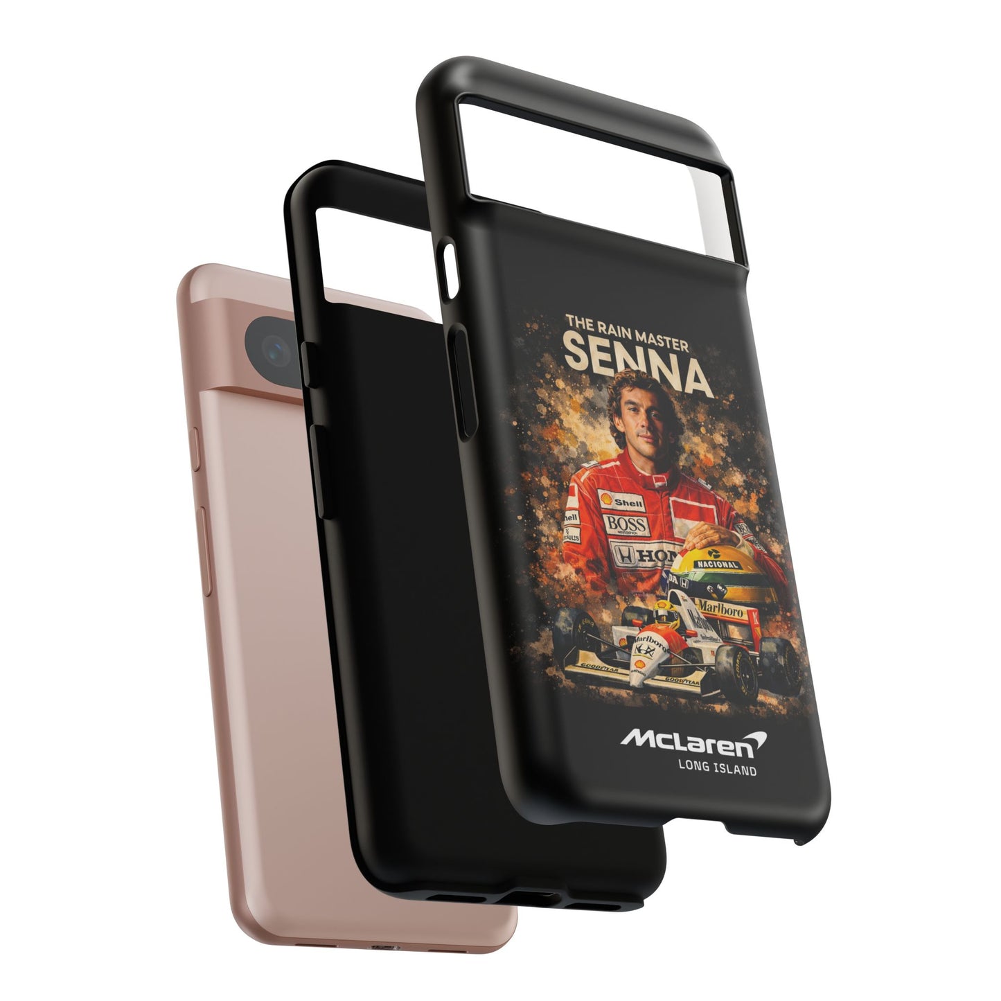 McLaren Long Island “The Rain Master” Ayrton Senna Inspired Impact-Resistant Phone Case | Durable Protection for Car Enthusiasts