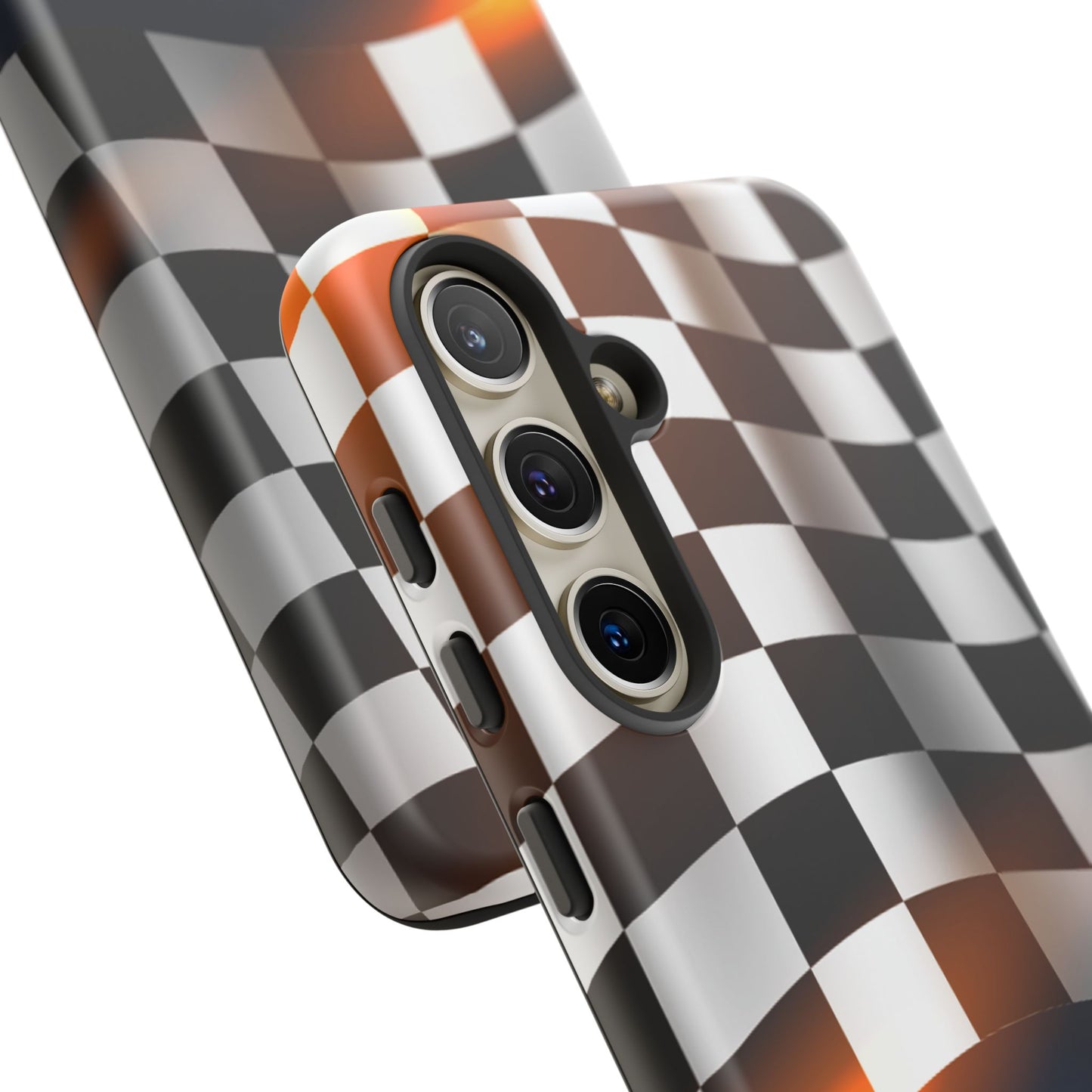McLaren Long Island F1 Checkered Flag Impact-Resistant Phone Case | Durable Protection for Car Enthusiasts