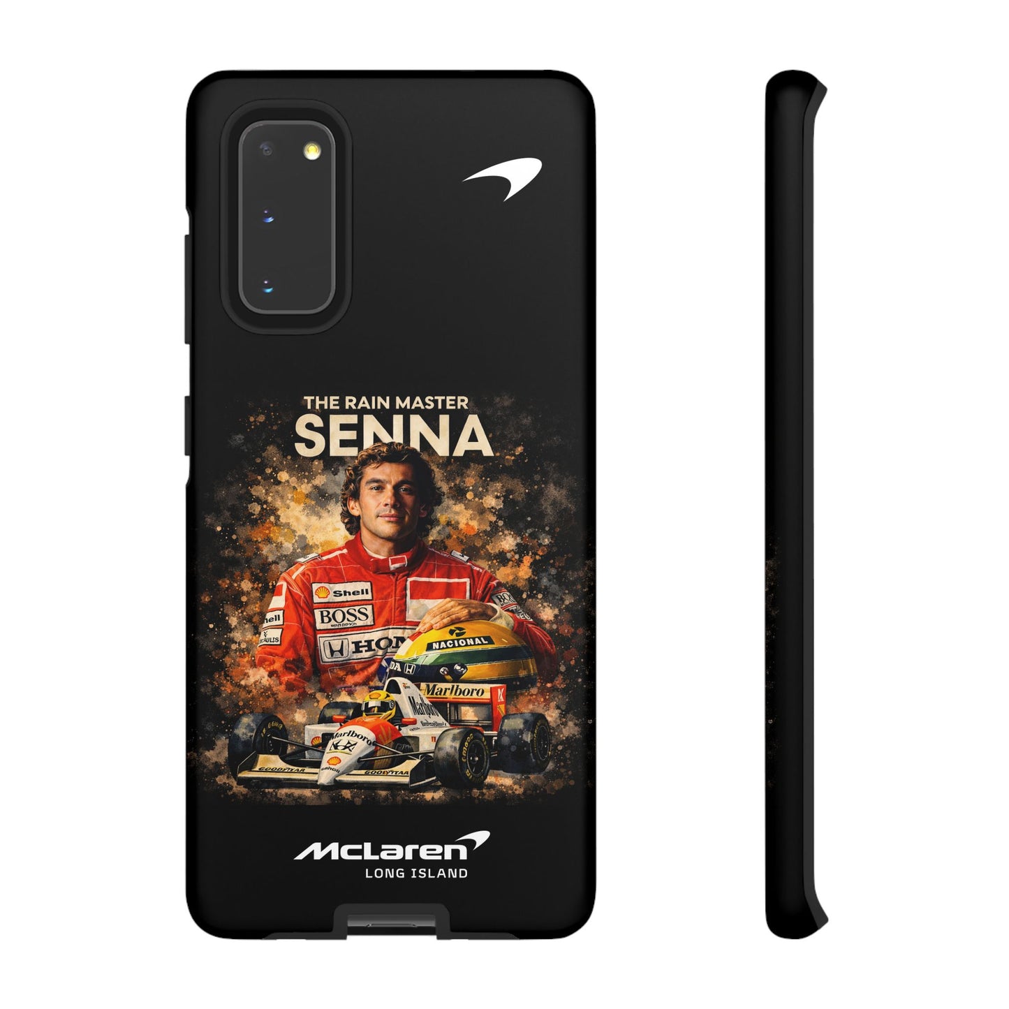 McLaren Long Island “The Rain Master” Ayrton Senna Inspired Impact-Resistant Phone Case | Durable Protection for Car Enthusiasts