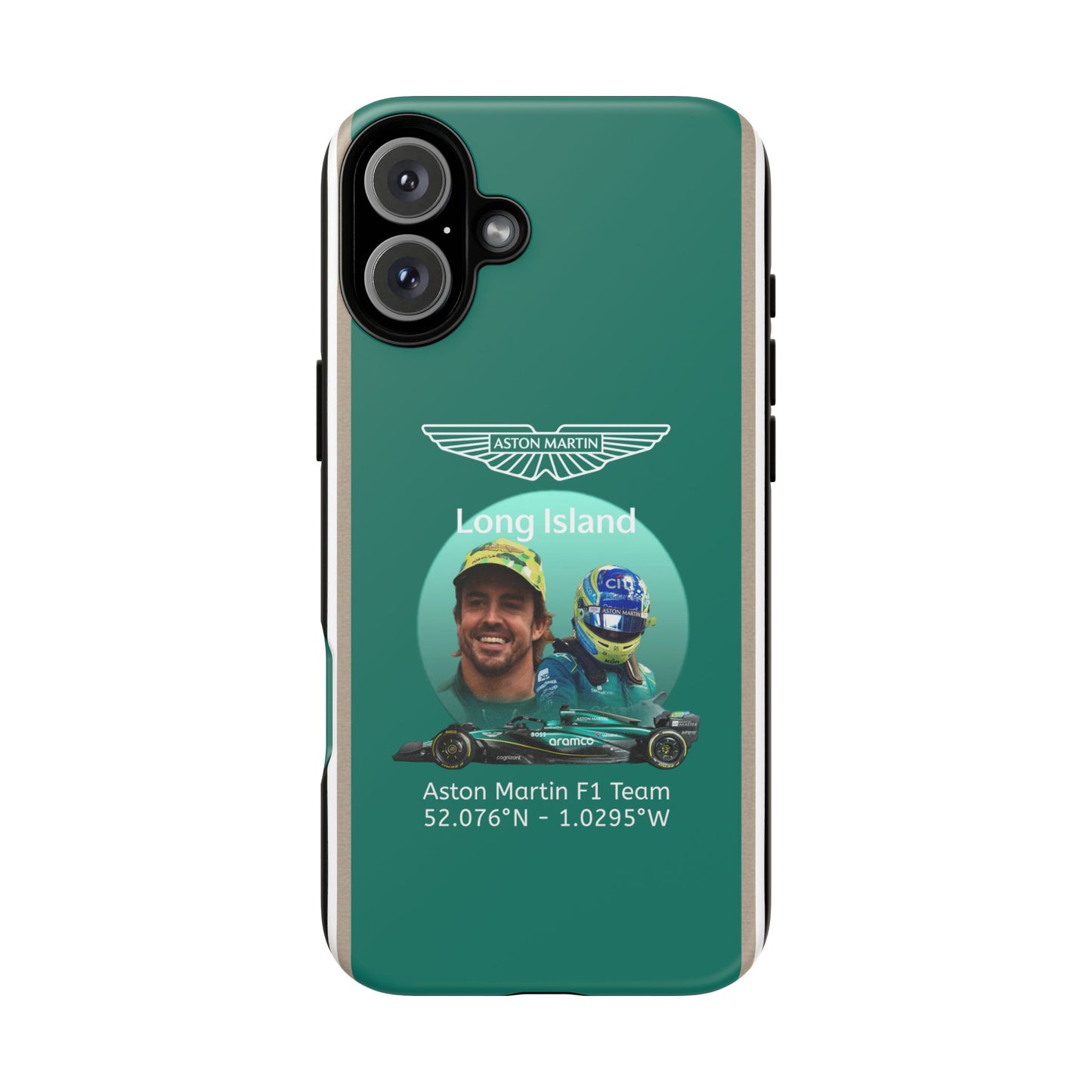 Aston Martin Long Island F1 inspired Fernando Alonso Impact-Resistant Phone Case - Sleek & Stylish