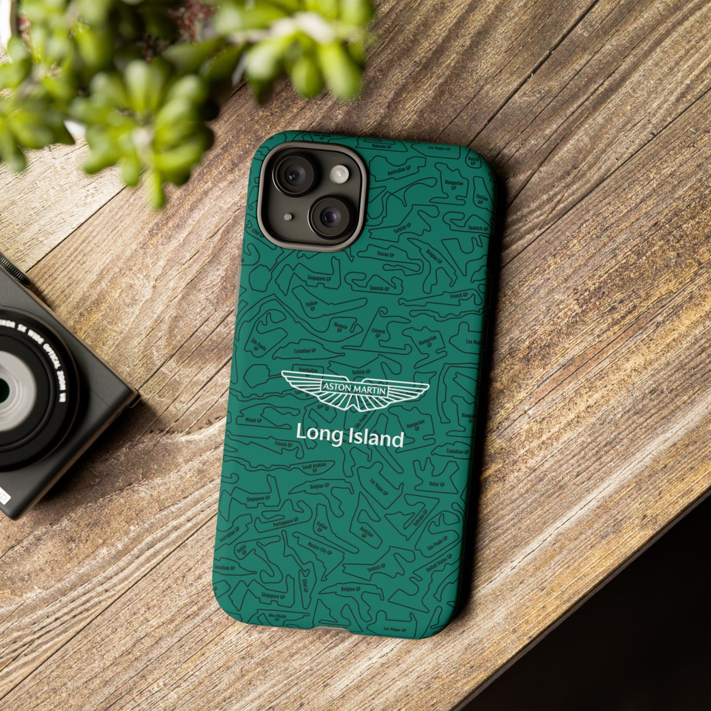 Aston Martin Long Island F1 race Track Inspired Impact-Resistant Phone Case