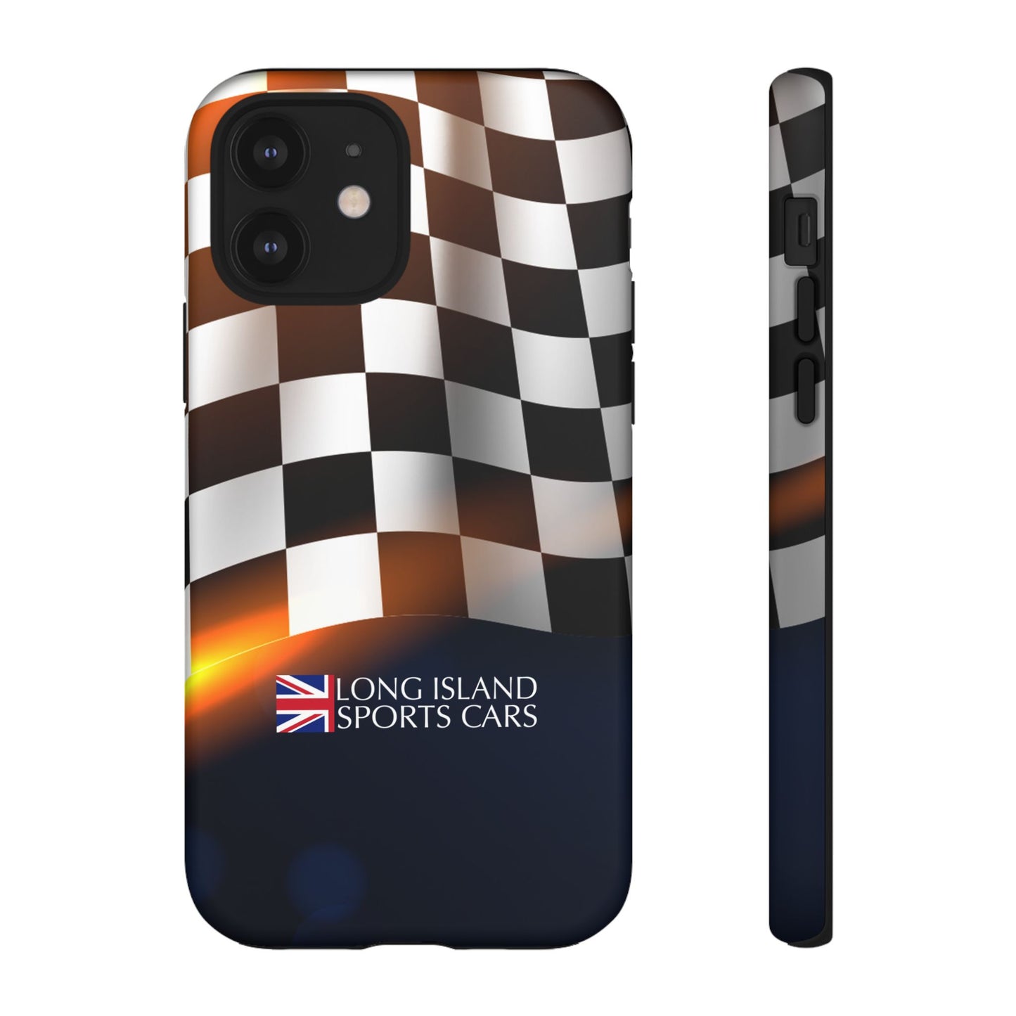 Long Island Sports Cars F1 Checkered Flag Impact-Resistant Phone Case | Durable Protection for Car Enthusiasts