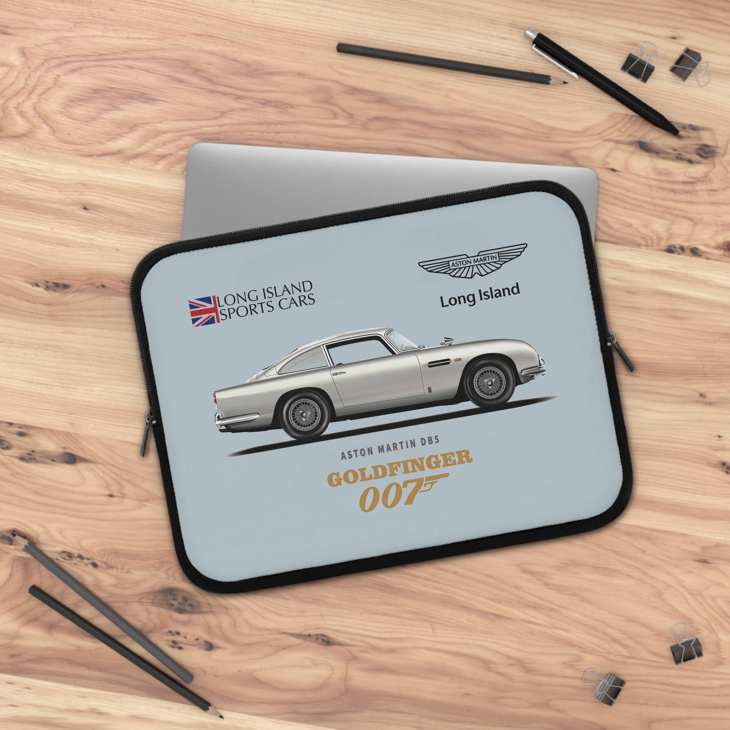 Aston Martin Long Island DB5 Goldfinger 007 inspired  Laptop Sleeve