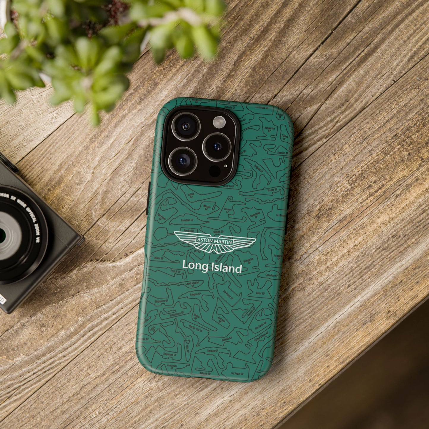 Aston Martin Long Island F1 race Track Inspired Impact-Resistant Phone Case