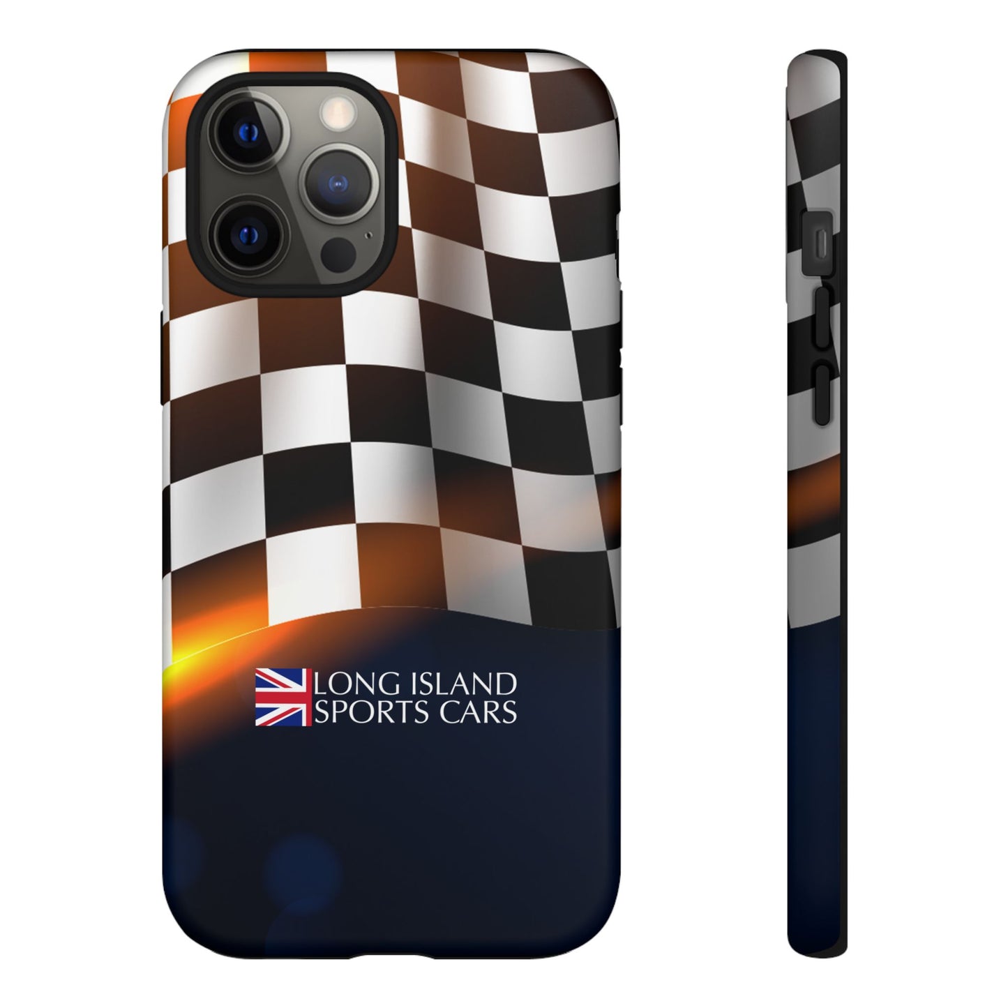 Long Island Sports Cars F1 Checkered Flag Impact-Resistant Phone Case | Durable Protection for Car Enthusiasts