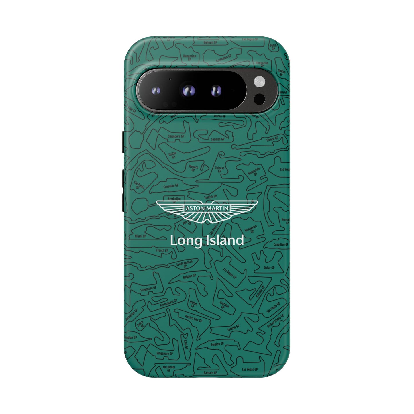 Aston Martin Long Island F1 race Track Inspired Impact-Resistant Phone Case