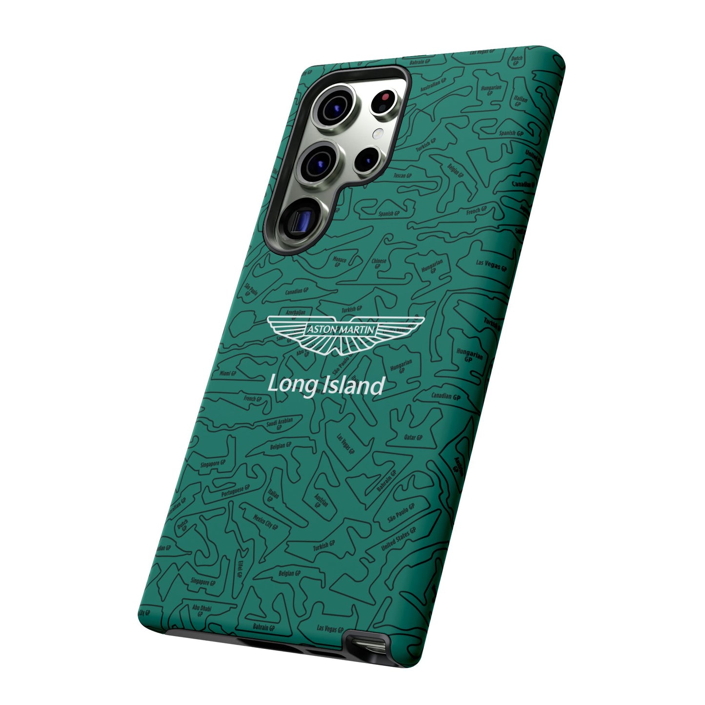 Aston Martin Long Island F1 race Track Inspired Impact-Resistant Phone Case