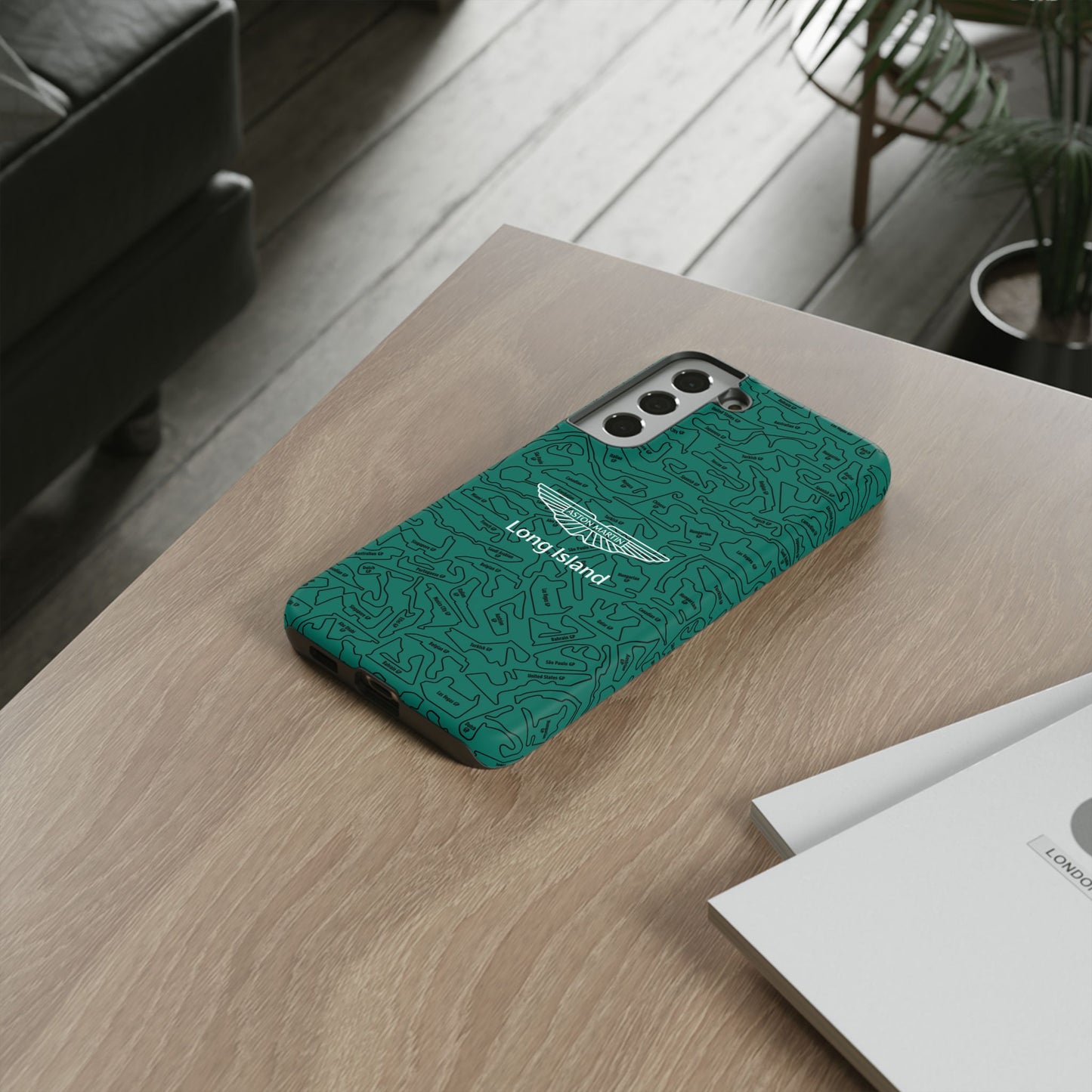 Aston Martin Long Island F1 race Track Inspired Impact-Resistant Phone Case