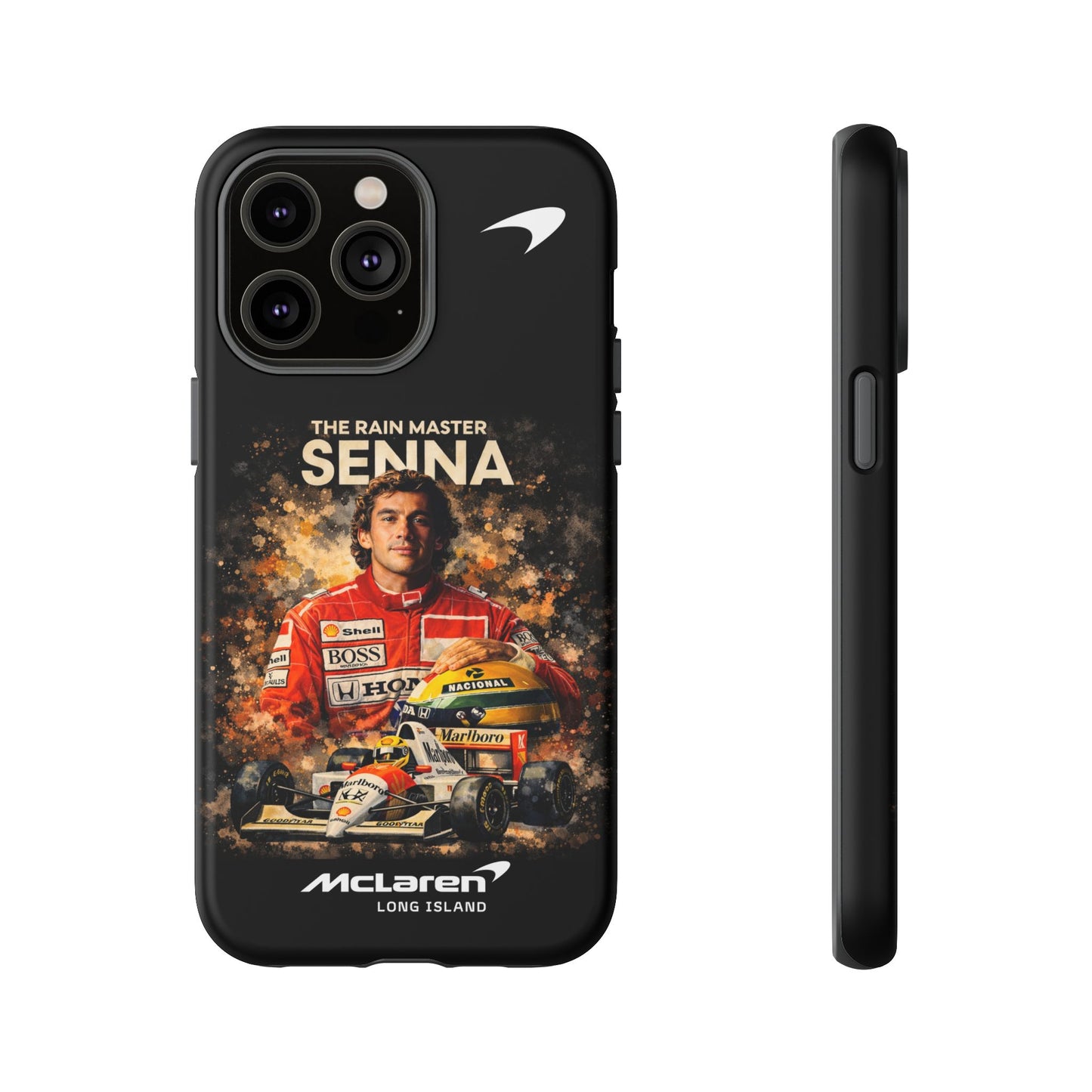 McLaren Long Island “The Rain Master” Ayrton Senna Inspired Impact-Resistant Phone Case | Durable Protection for Car Enthusiasts