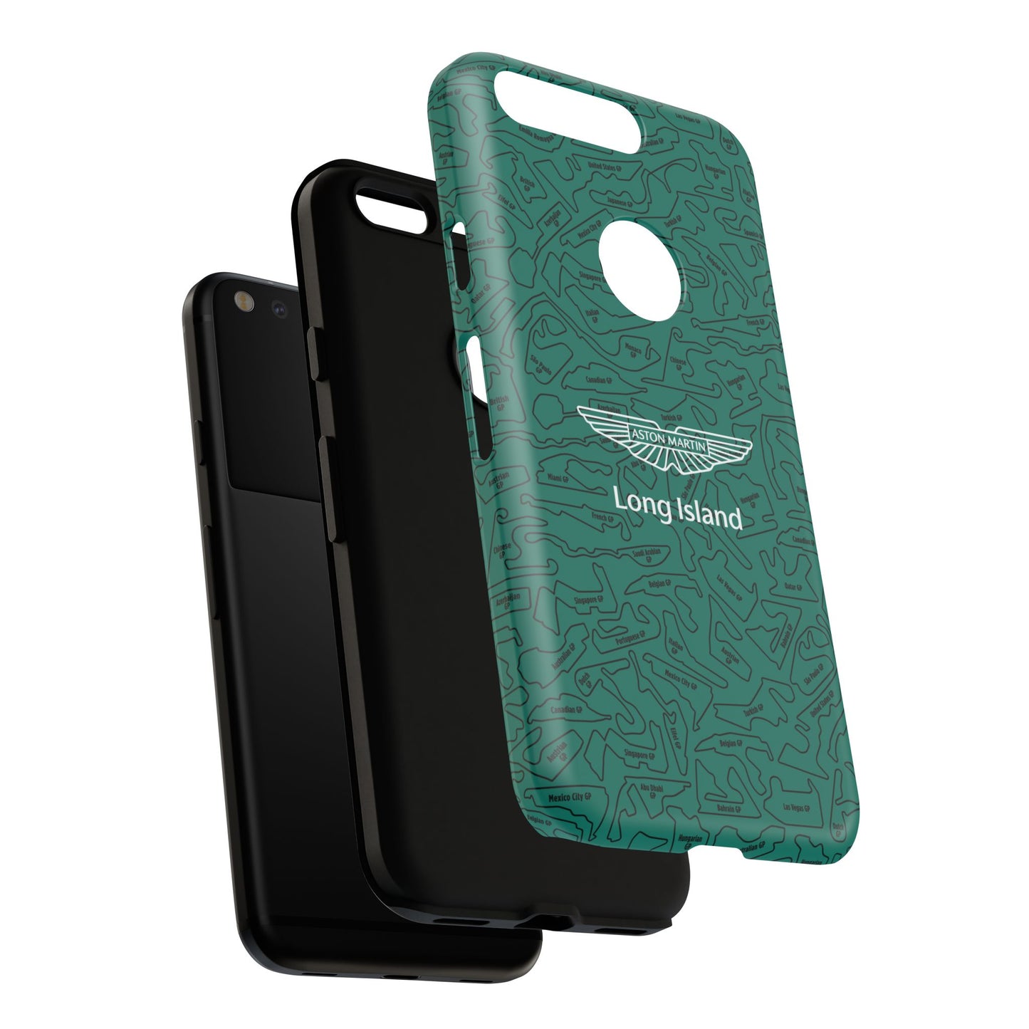 Aston Martin Long Island F1 race Track Inspired Impact-Resistant Phone Case