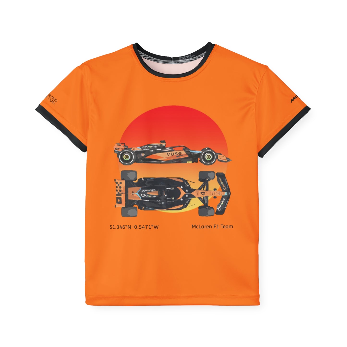 Kids Sports Jersey - McLaren Formula 1 inspired Design for Young Speed Enthusiasts