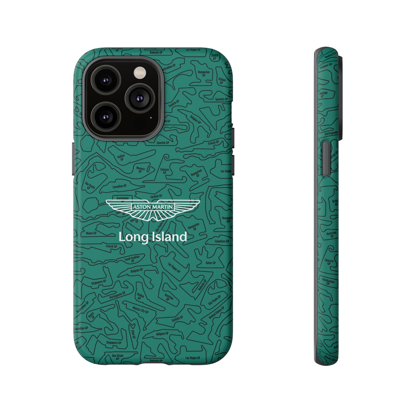 Aston Martin Long Island F1 race Track Inspired Impact-Resistant Phone Case