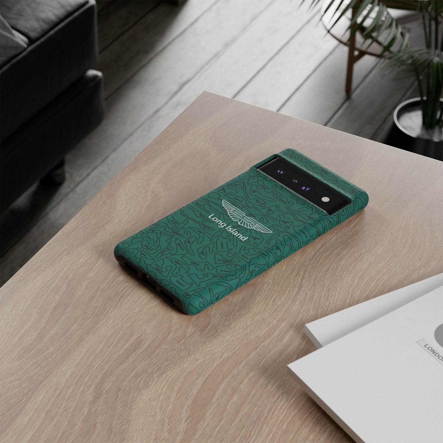 Aston Martin Long Island F1 race Track Inspired Impact-Resistant Phone Case