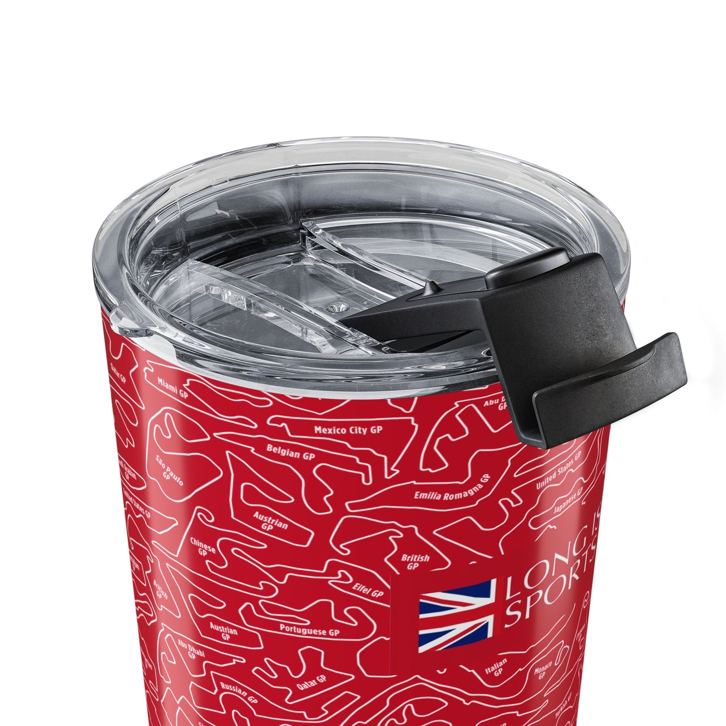 Long Island Sports Cars Vibrant Red F1 Racetrack 20oz Tumbler