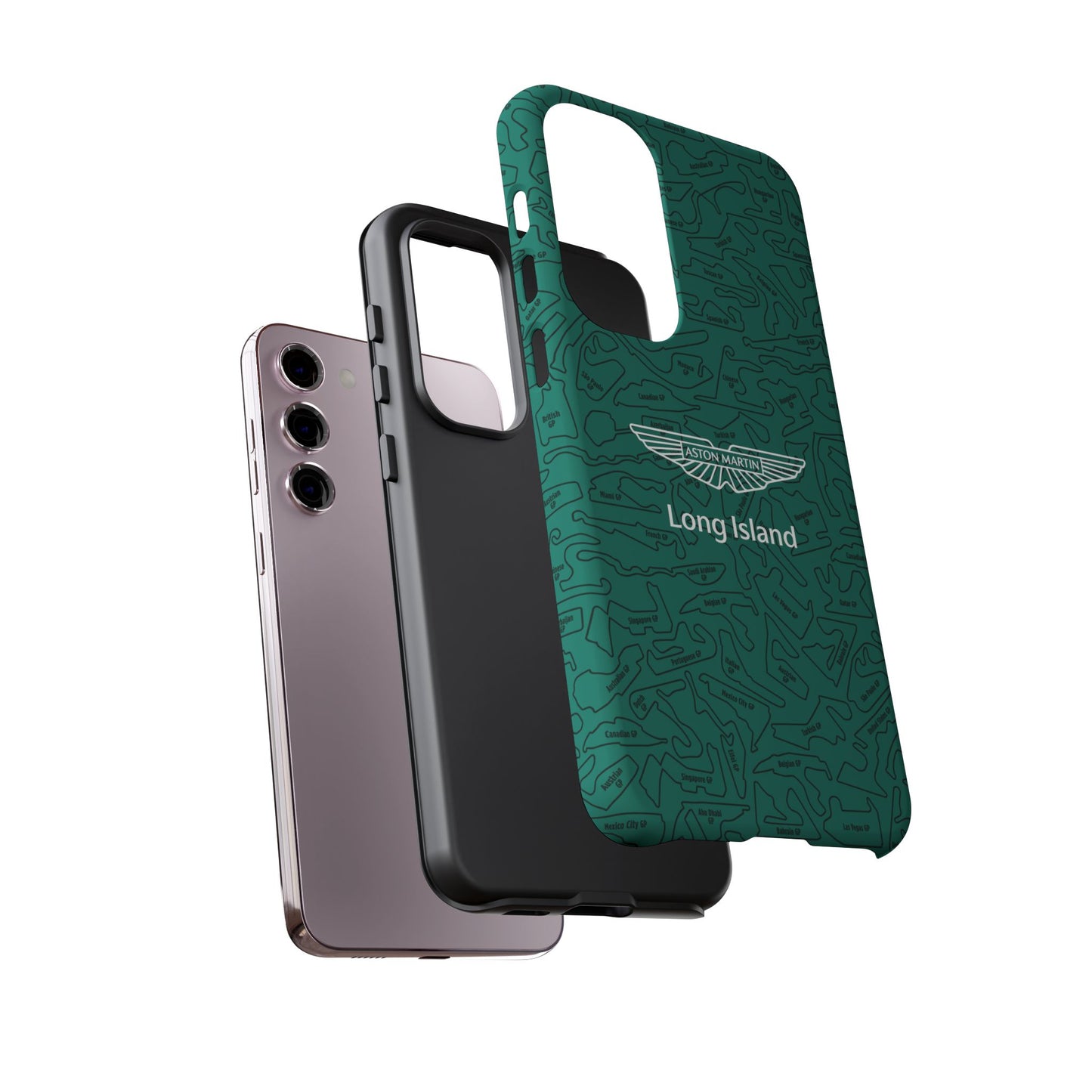 Aston Martin Long Island F1 race Track Inspired Impact-Resistant Phone Case