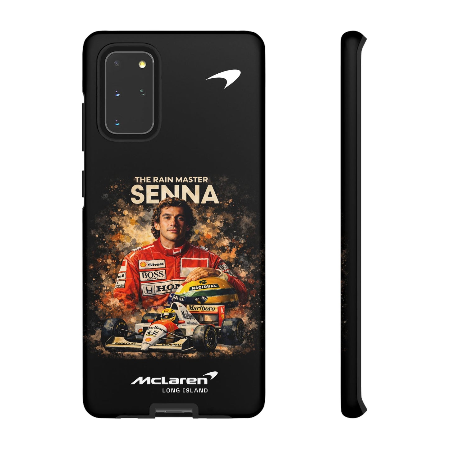 McLaren Long Island “The Rain Master” Ayrton Senna Inspired Impact-Resistant Phone Case | Durable Protection for Car Enthusiasts