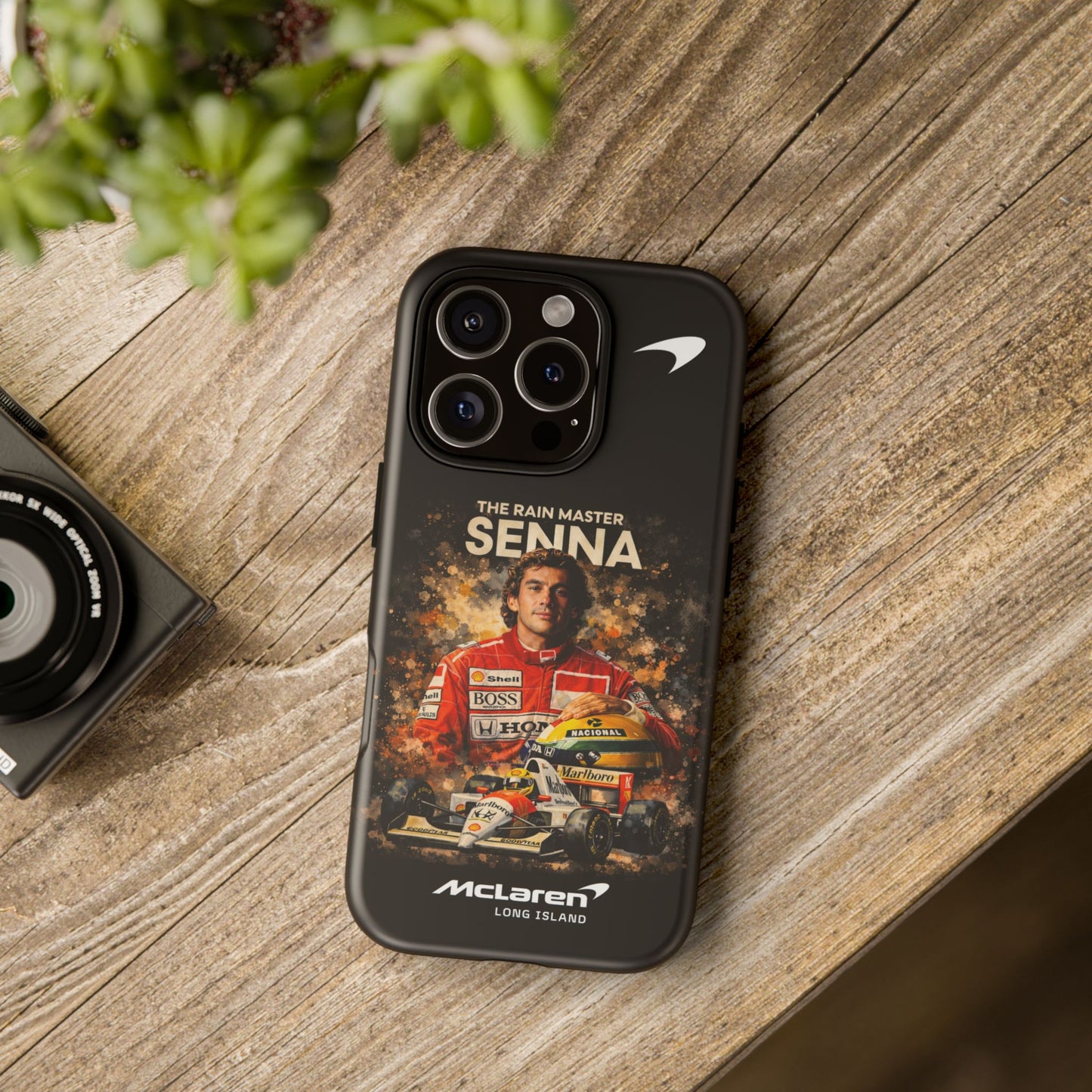 McLaren Long Island “The Rain Master” Ayrton Senna Inspired Impact-Resistant Phone Case | Durable Protection for Car Enthusiasts