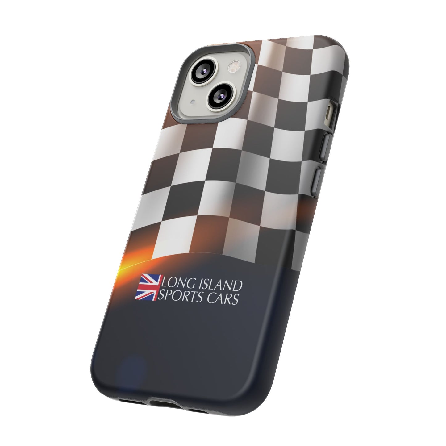 Long Island Sports Cars F1 Checkered Flag Impact-Resistant Phone Case | Durable Protection for Car Enthusiasts