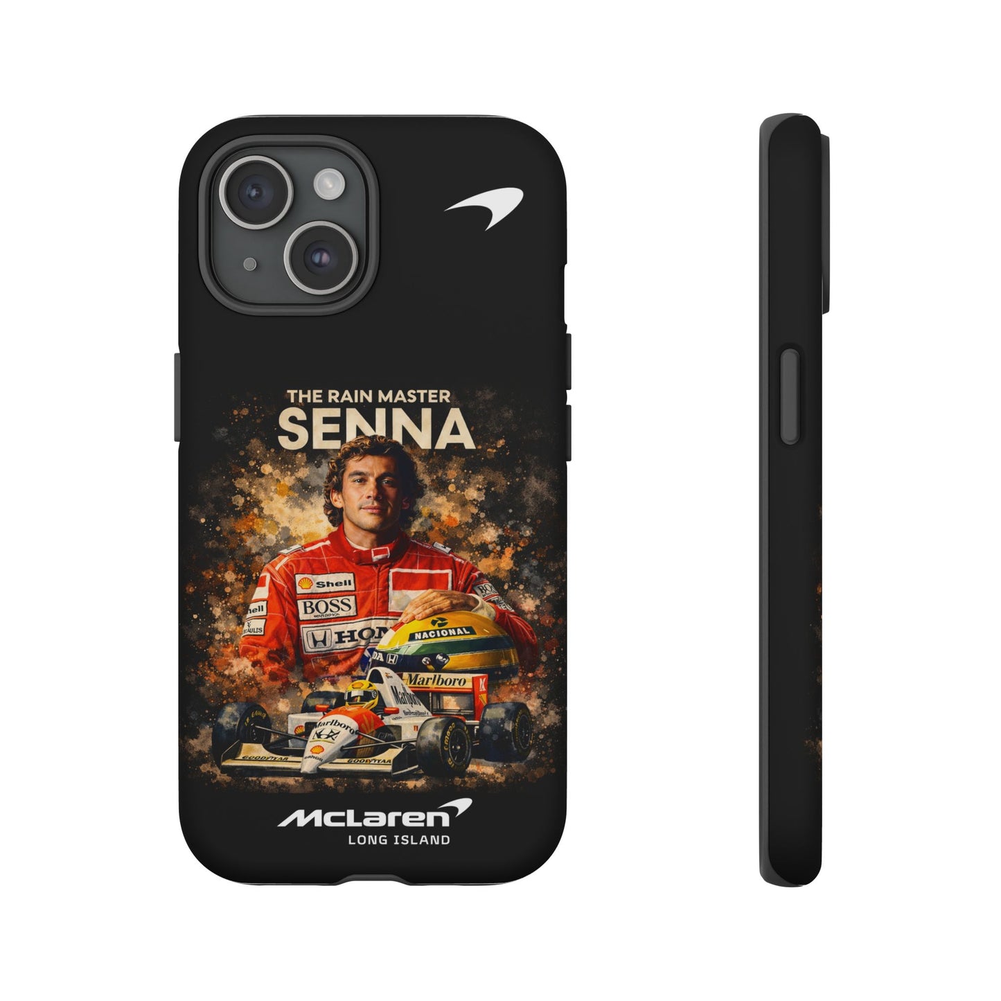 McLaren Long Island “The Rain Master” Ayrton Senna Inspired Impact-Resistant Phone Case | Durable Protection for Car Enthusiasts