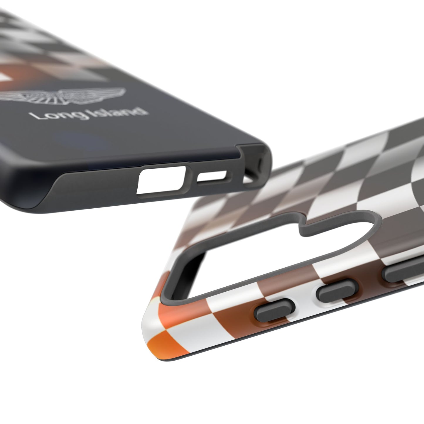 Aston Martin Long Island F1 Checkered Flag Impact-Resistant Phone Case | Durable Protection for Car Enthusiasts