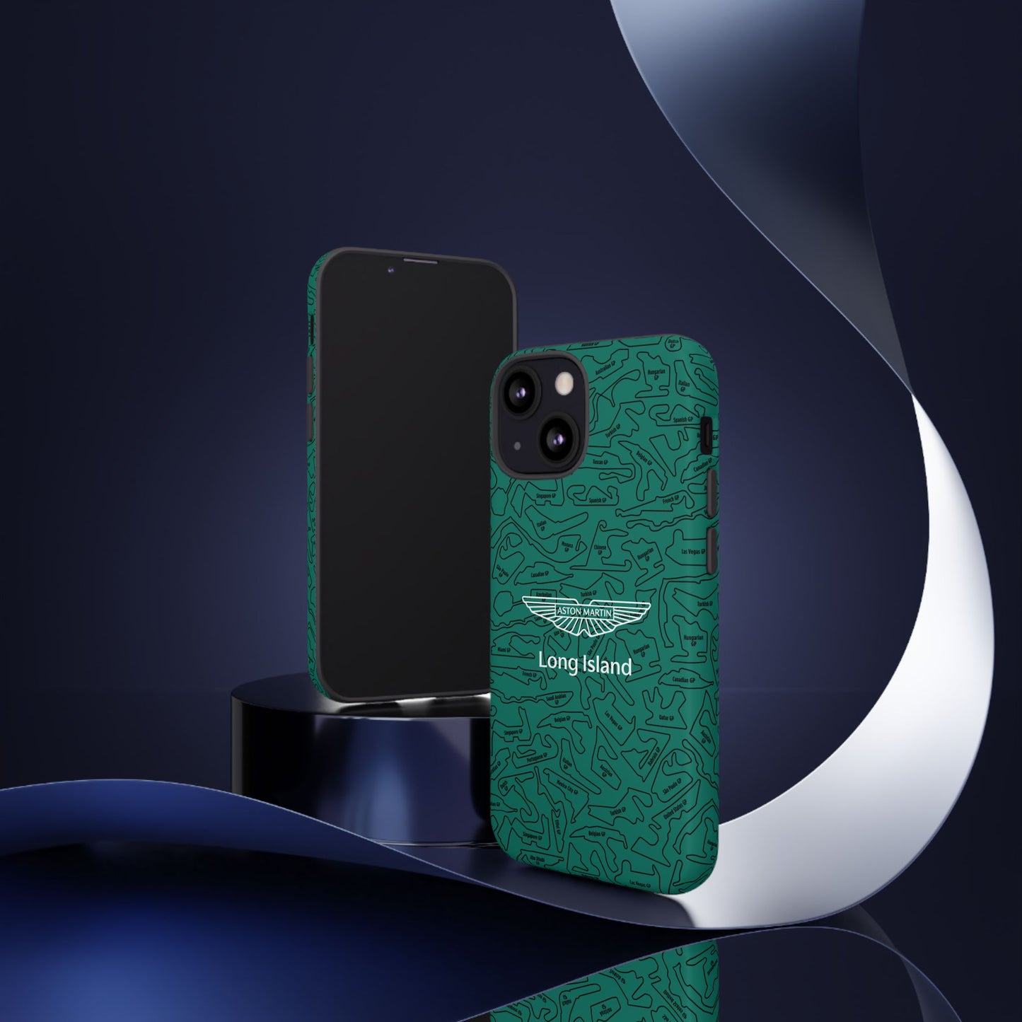 Aston Martin Long Island F1 race Track Inspired Impact-Resistant Phone Case