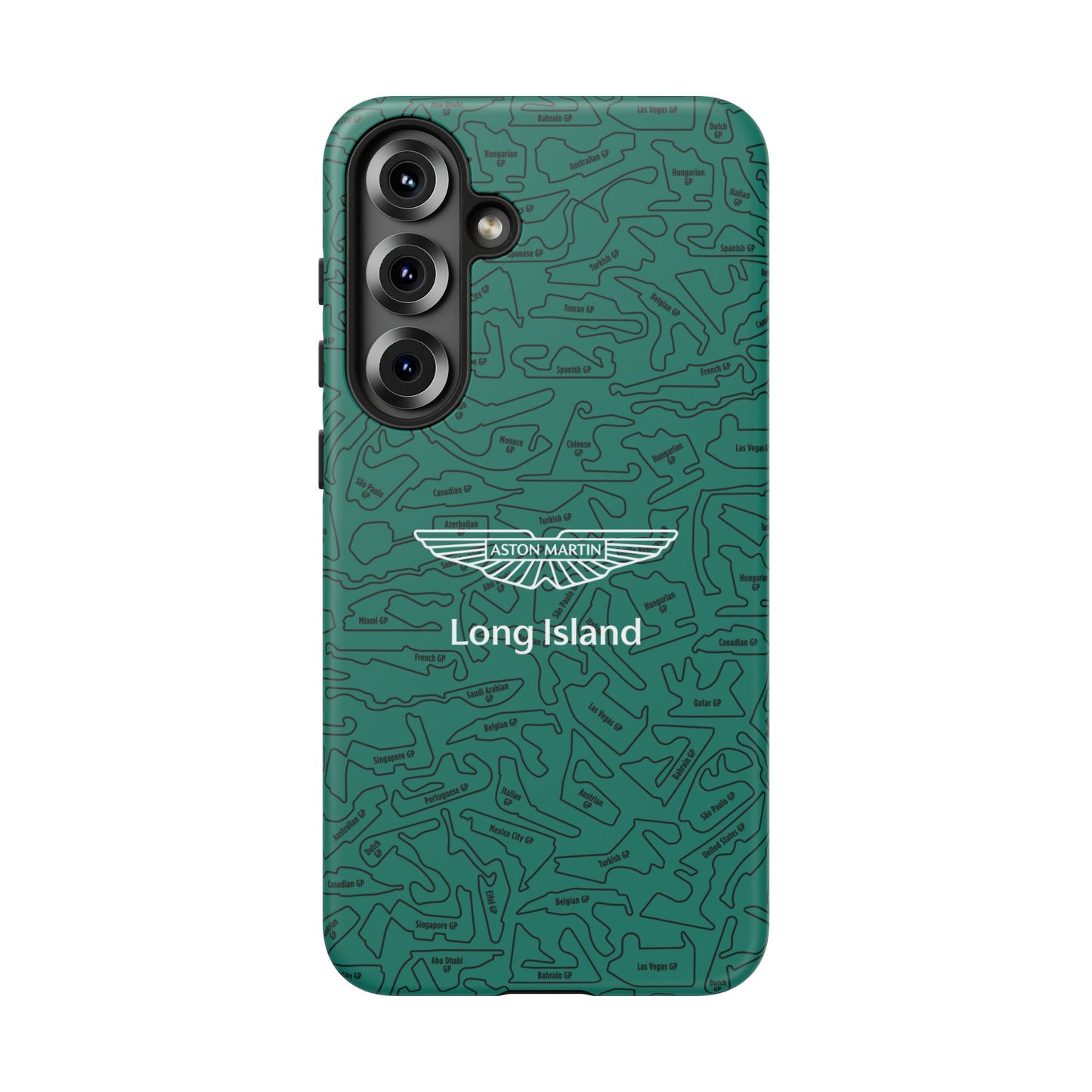 Aston Martin Long Island F1 race Track Inspired Impact-Resistant Phone Case