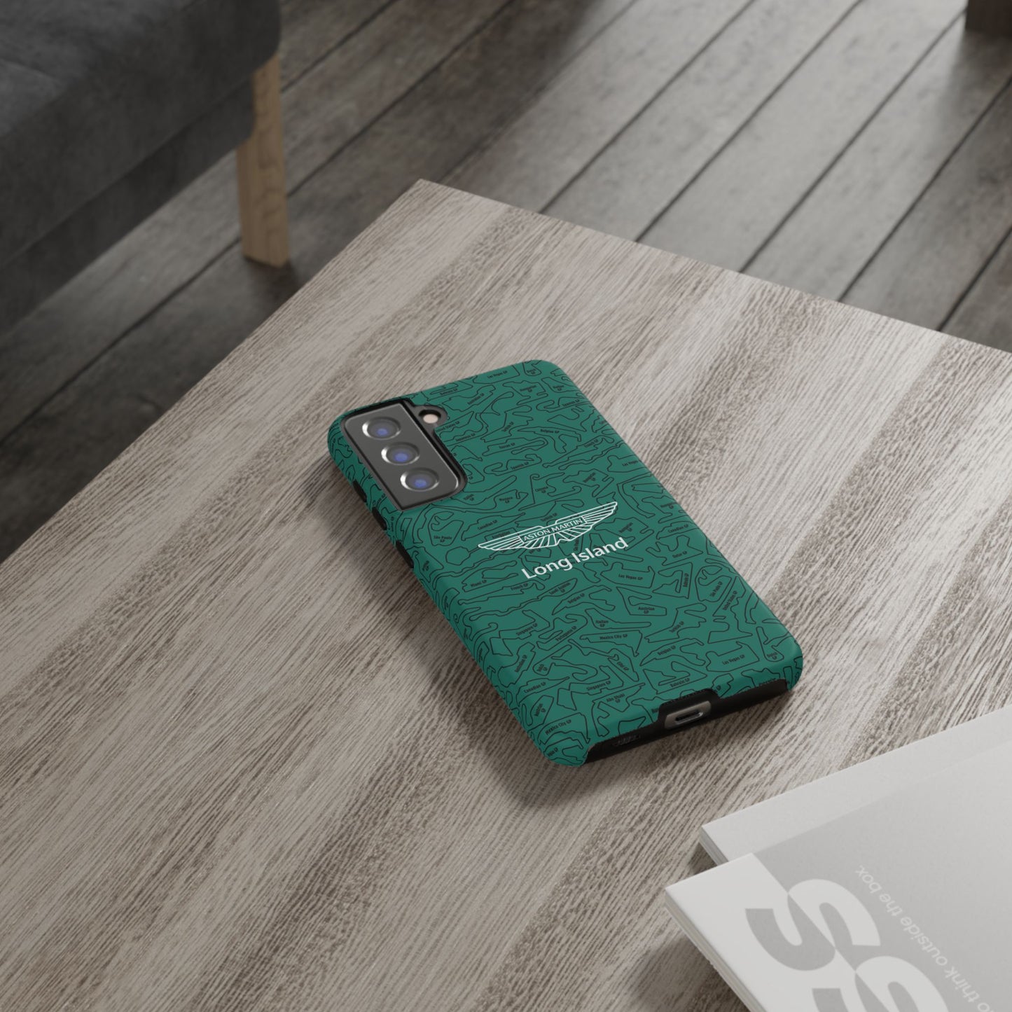 Aston Martin Long Island F1 race Track Inspired Impact-Resistant Phone Case