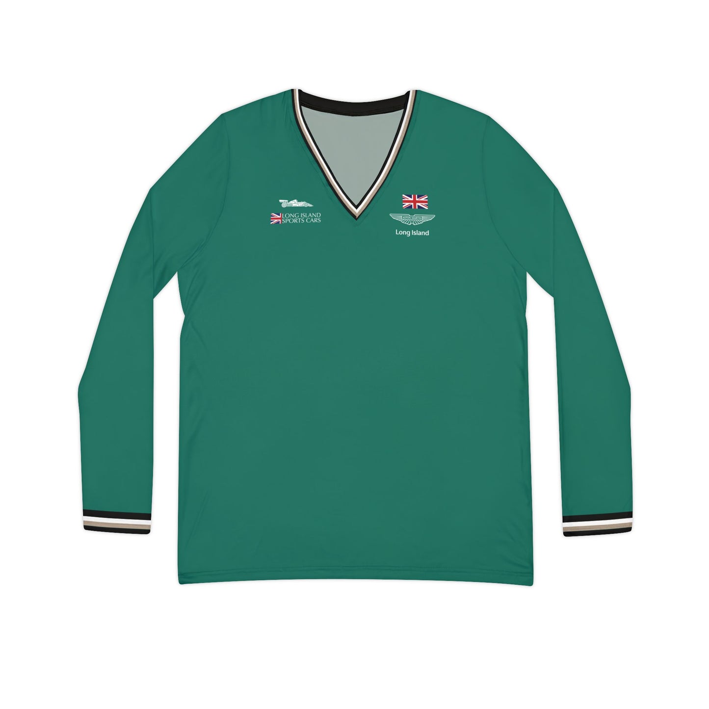 Aston Martin Long Island Long Sleeve V-Neck Shirt Performance Top for Women