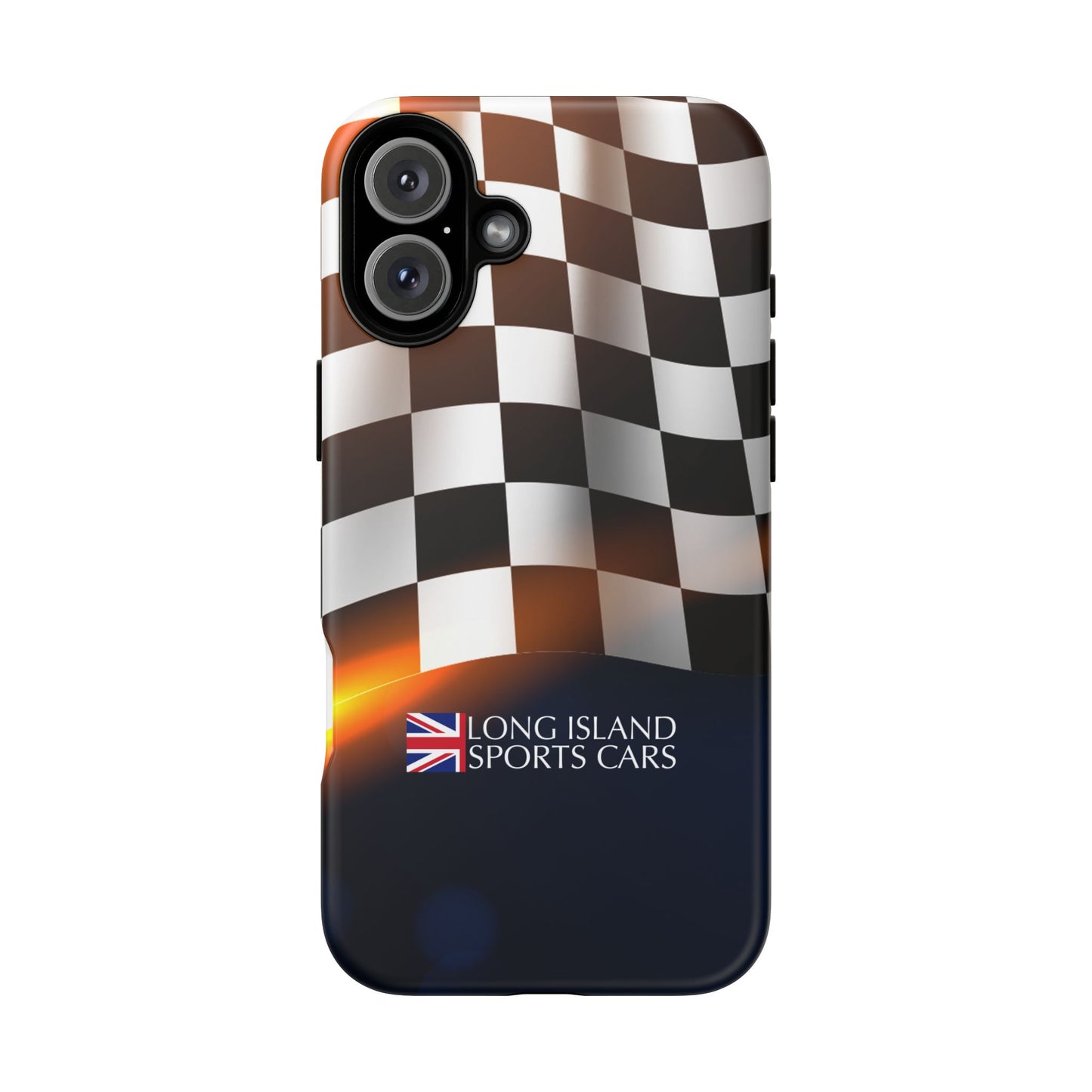 Long Island Sports Cars F1 Checkered Flag Impact-Resistant Phone Case | Durable Protection for Car Enthusiasts