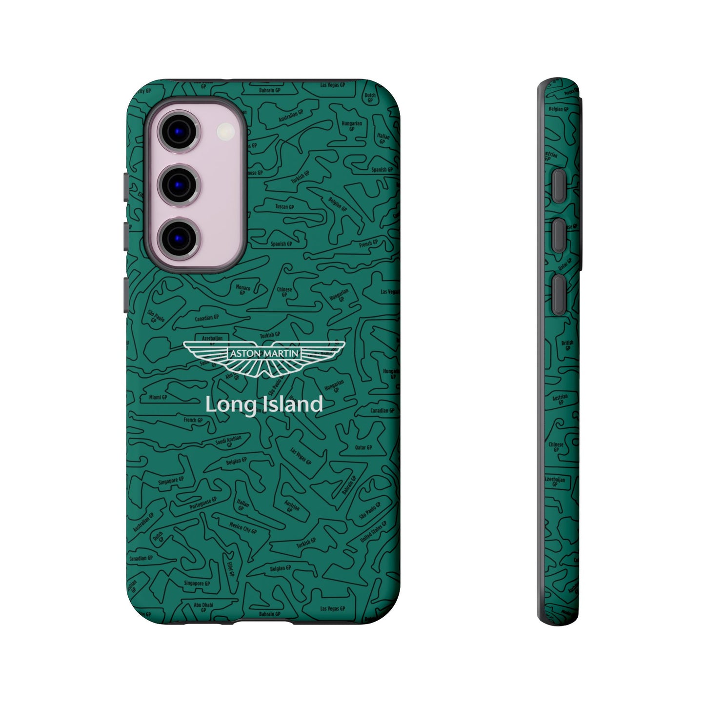 Aston Martin Long Island F1 race Track Inspired Impact-Resistant Phone Case