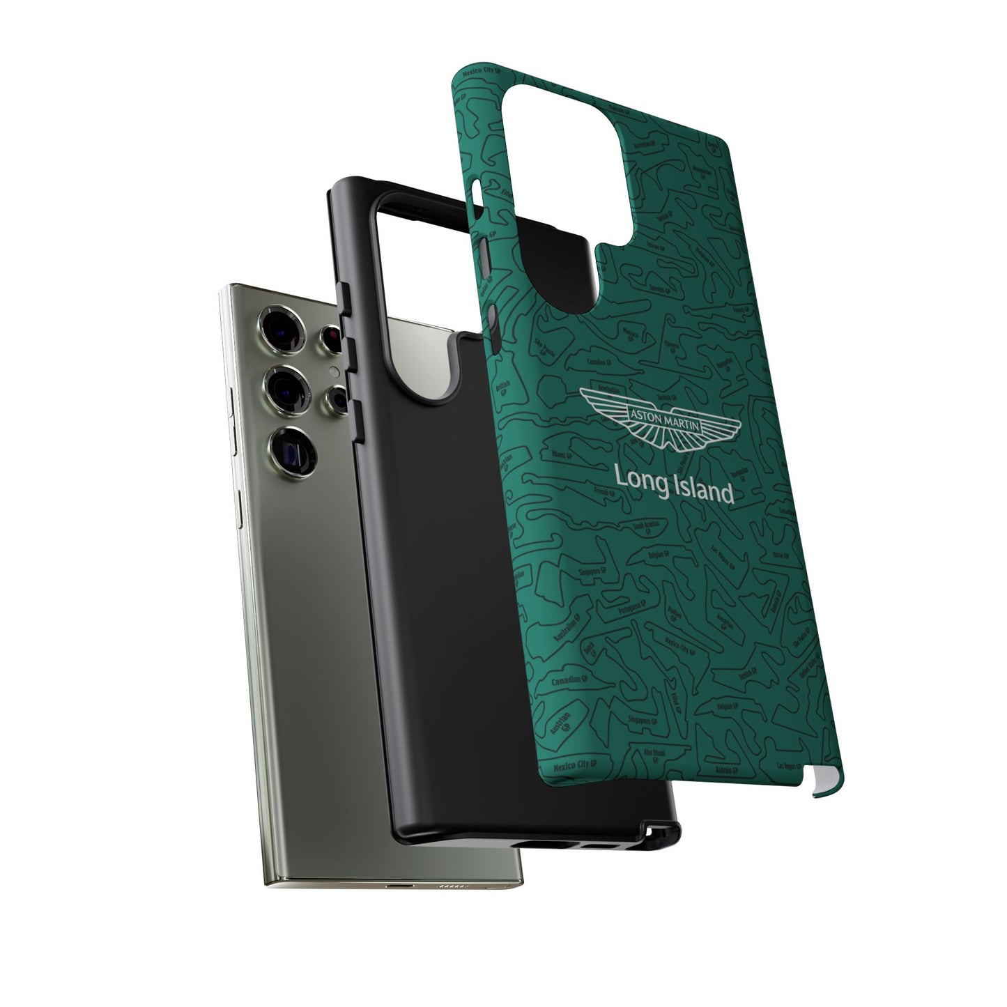 Aston Martin Long Island F1 race Track Inspired Impact-Resistant Phone Case