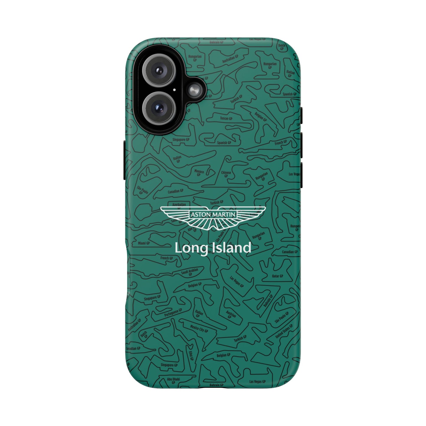 Aston Martin Long Island F1 race Track Inspired Impact-Resistant Phone Case