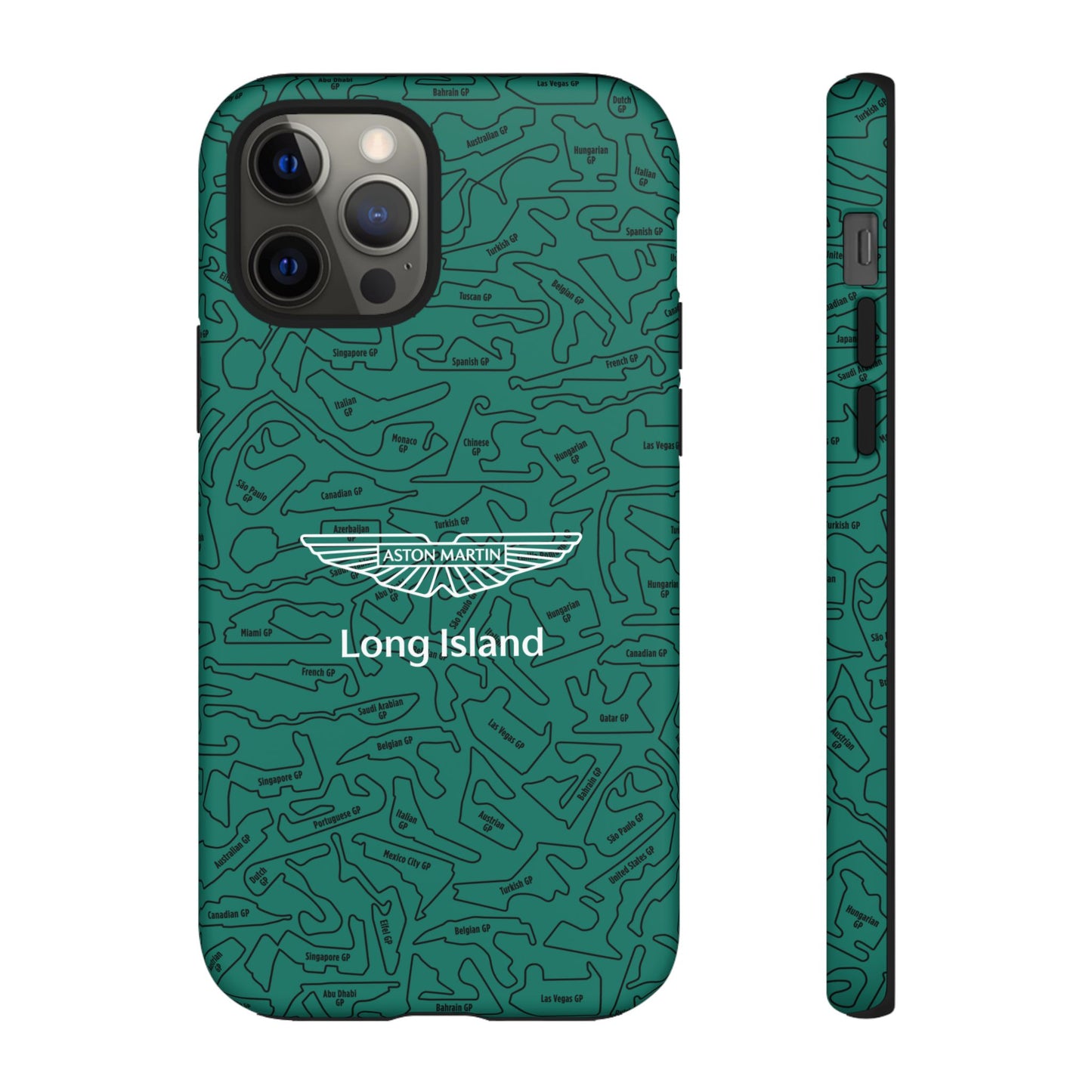 Aston Martin Long Island F1 race Track Inspired Impact-Resistant Phone Case