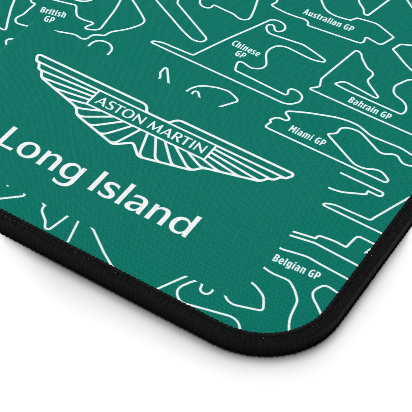 Aston Matin Long Island Mouse Pad Red F1 Racing Track Pattern Desk Mat