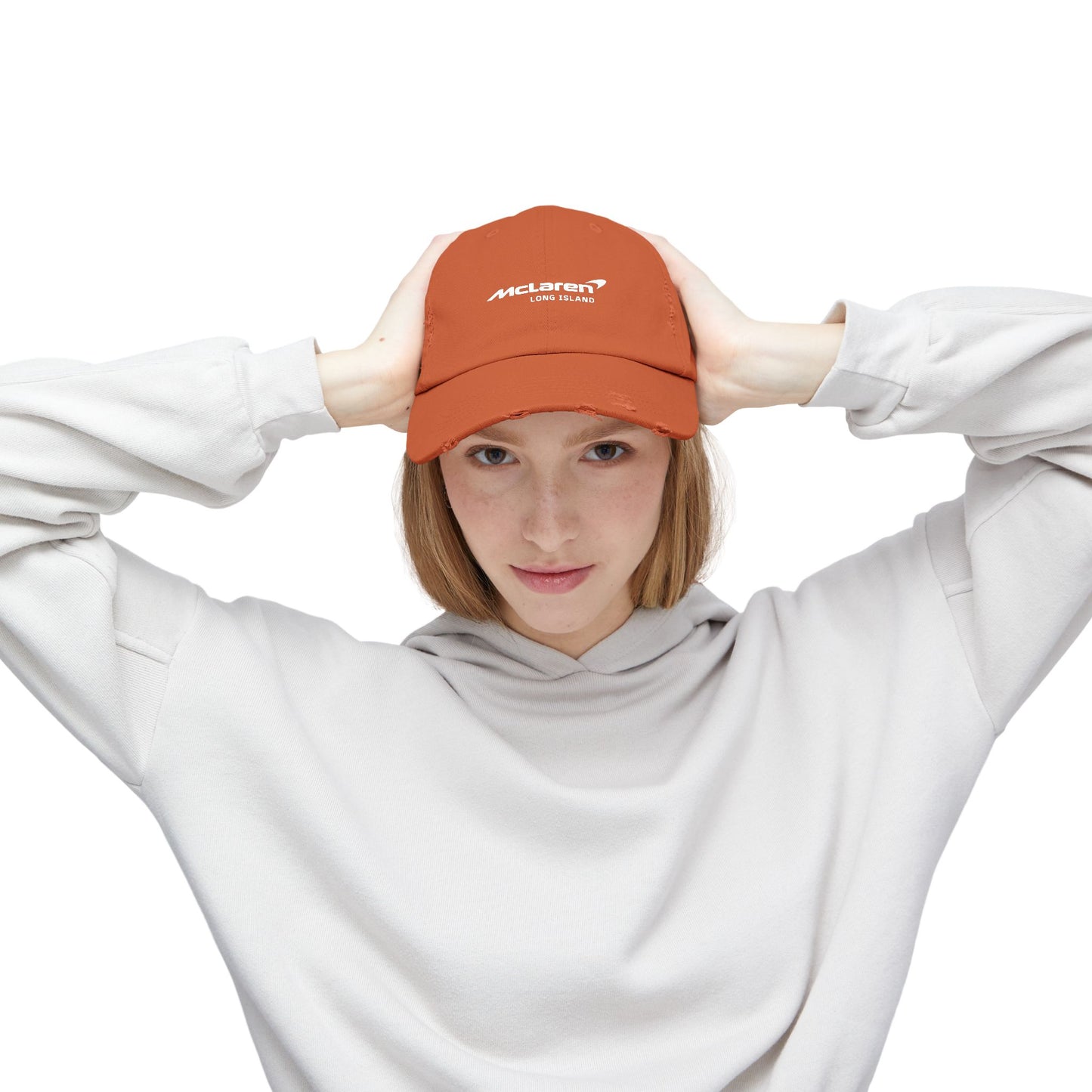 McLaren Long Island Unisex Distressed Cap / Papaya