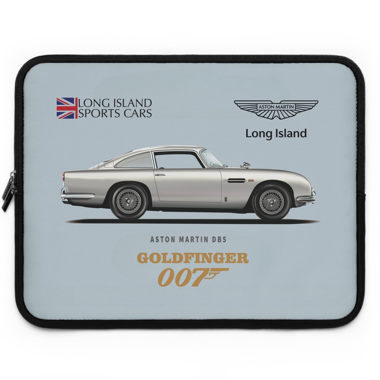 Aston Martin Long Island DB5 Goldfinger 007 inspired  Laptop Sleeve