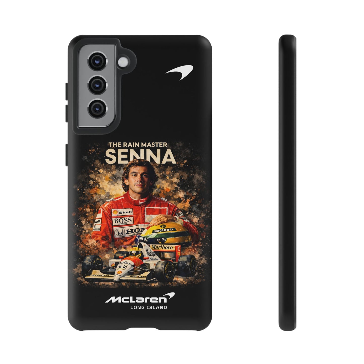 McLaren Long Island “The Rain Master” Ayrton Senna Inspired Impact-Resistant Phone Case | Durable Protection for Car Enthusiasts