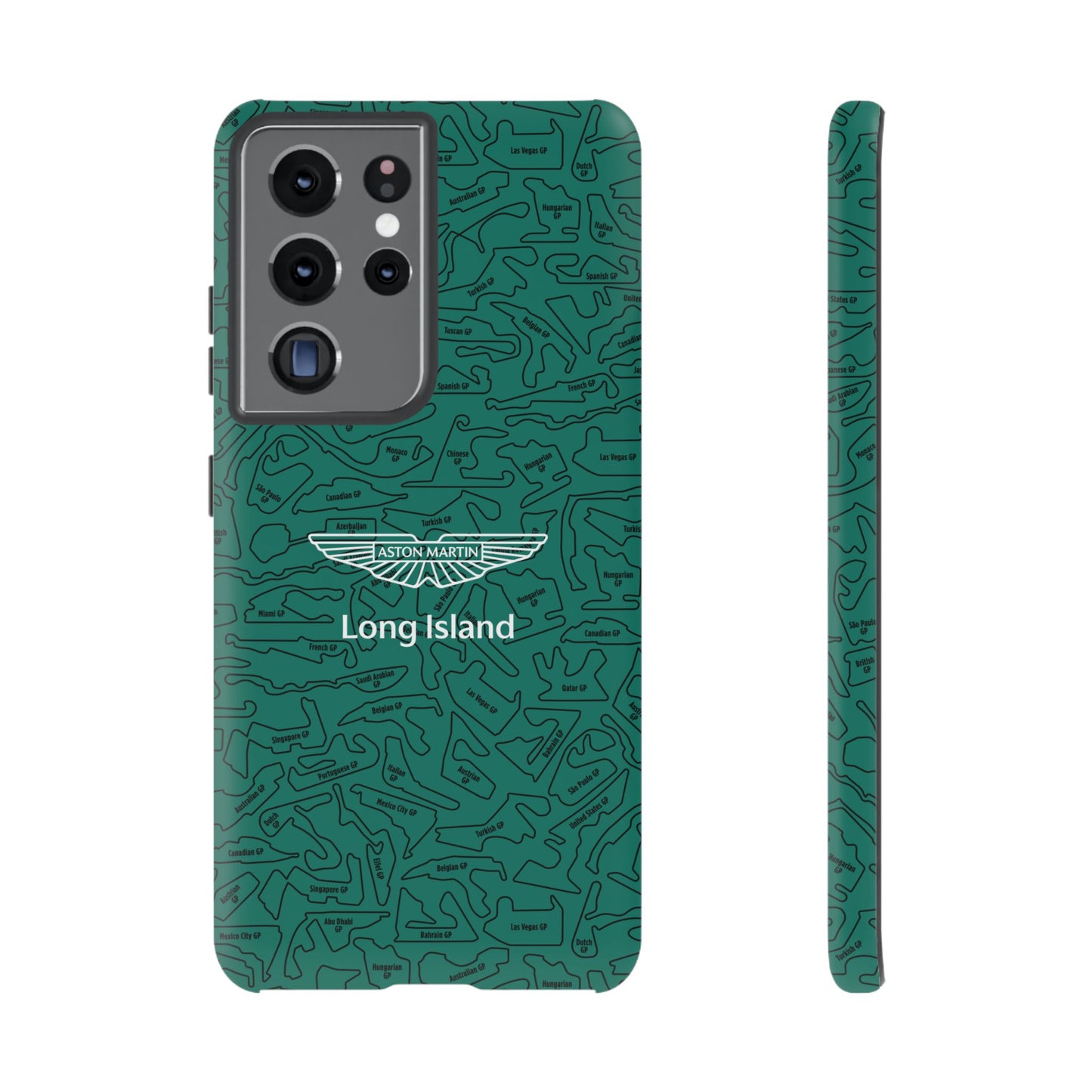 Aston Martin Long Island F1 race Track Inspired Impact-Resistant Phone Case