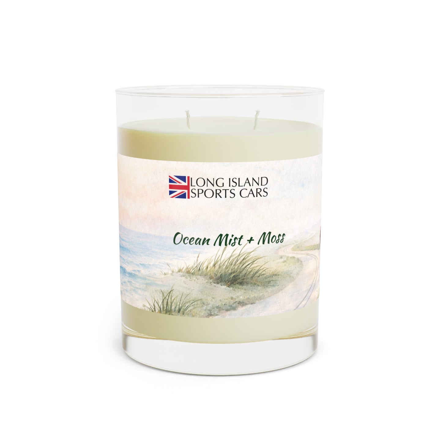 Long Island Sports Cars Scented Candle — Ocean Mist + Moss 11oz Glass Jar