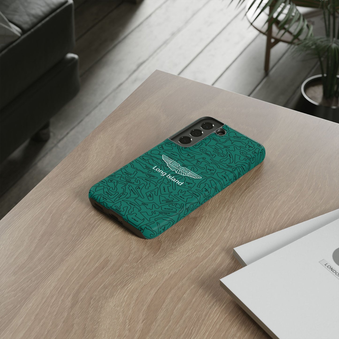 Aston Martin Long Island F1 race Track Inspired Impact-Resistant Phone Case