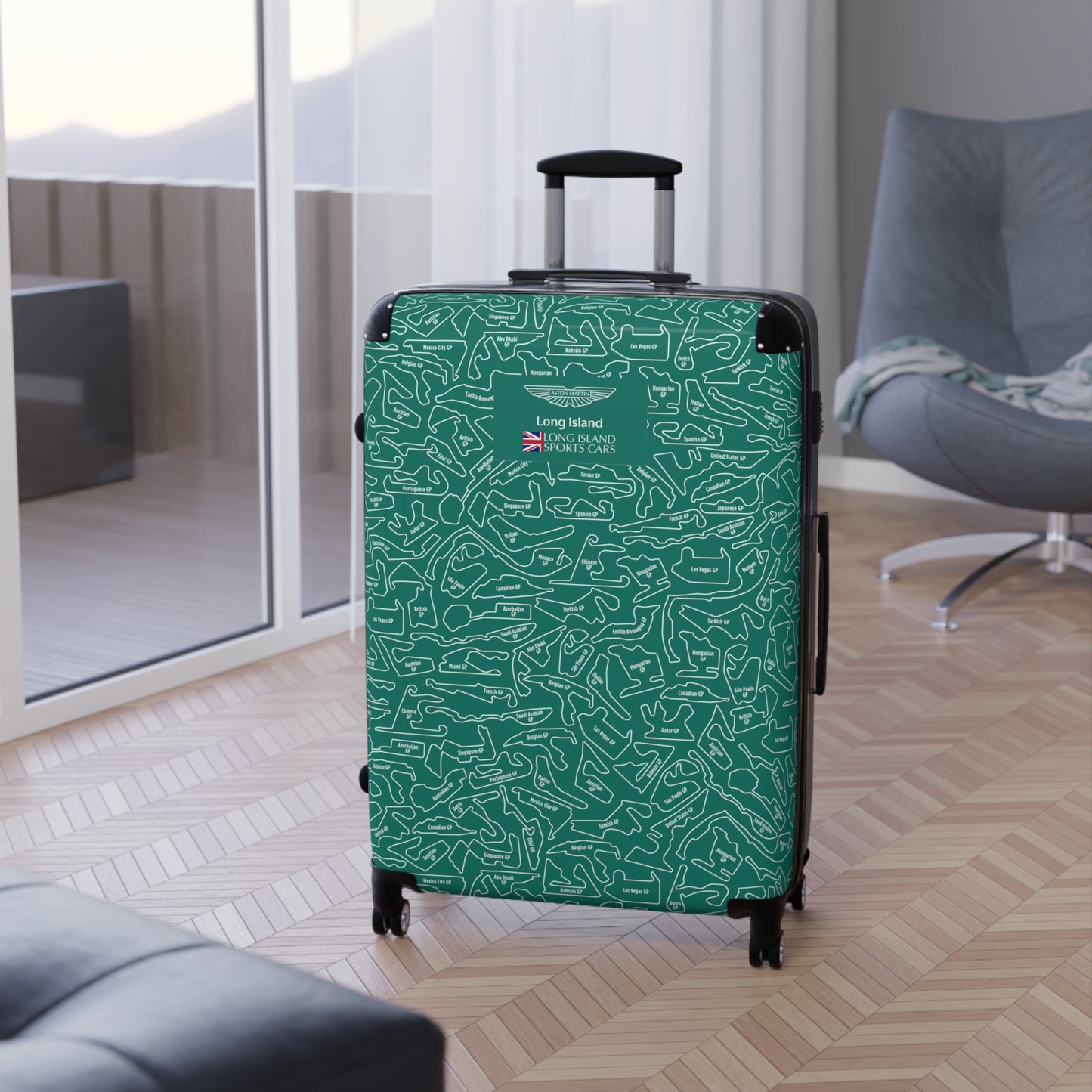 Aston Martin Long Island AM Green F1 Racetrack Suitcase