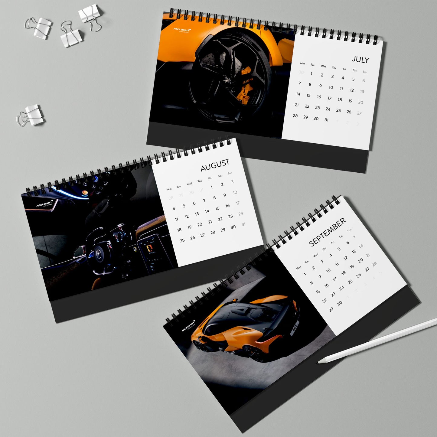 Automotive Desk Calendar 2025 - McLaren Long Island W1