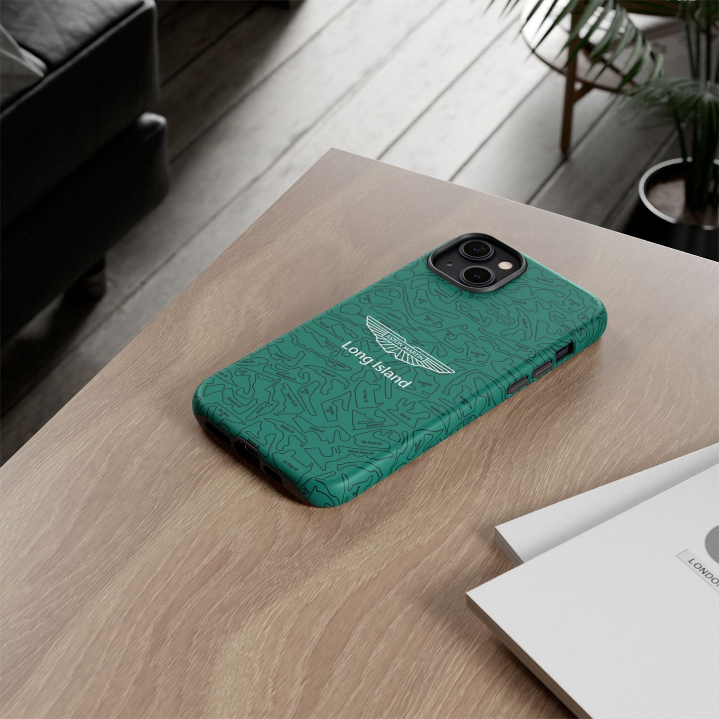 Aston Martin Long Island F1 race Track Inspired Impact-Resistant Phone Case