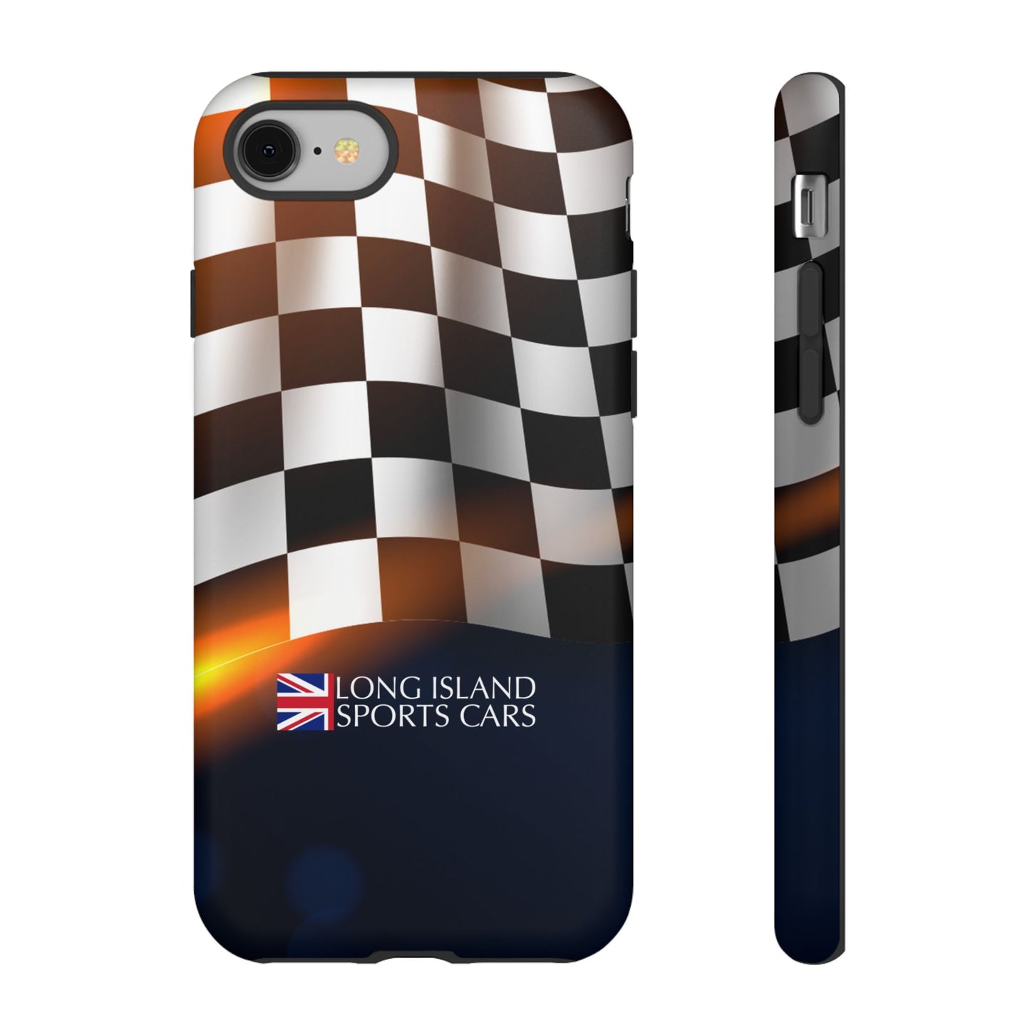 Long Island Sports Cars F1 Checkered Flag Impact-Resistant Phone Case | Durable Protection for Car Enthusiasts