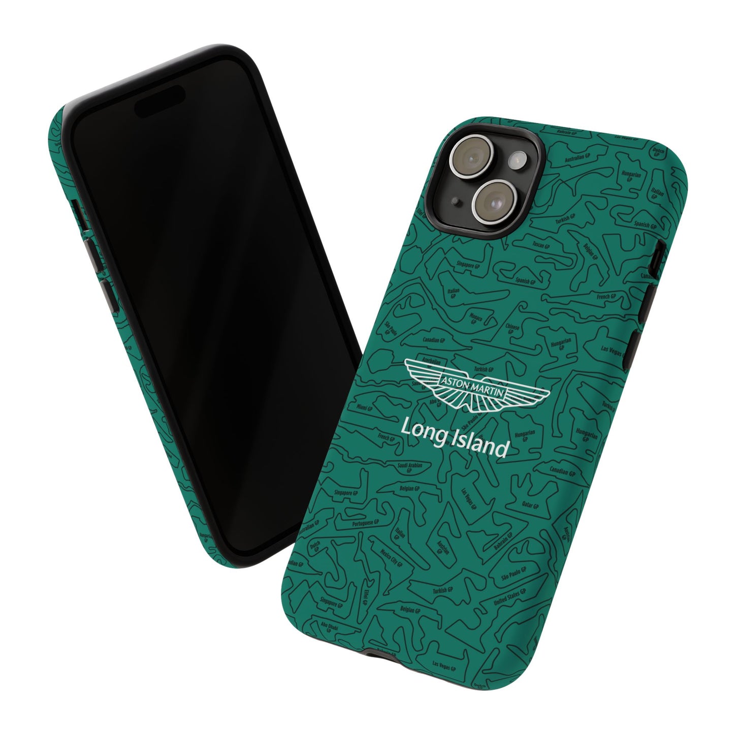 Aston Martin Long Island F1 race Track Inspired Impact-Resistant Phone Case