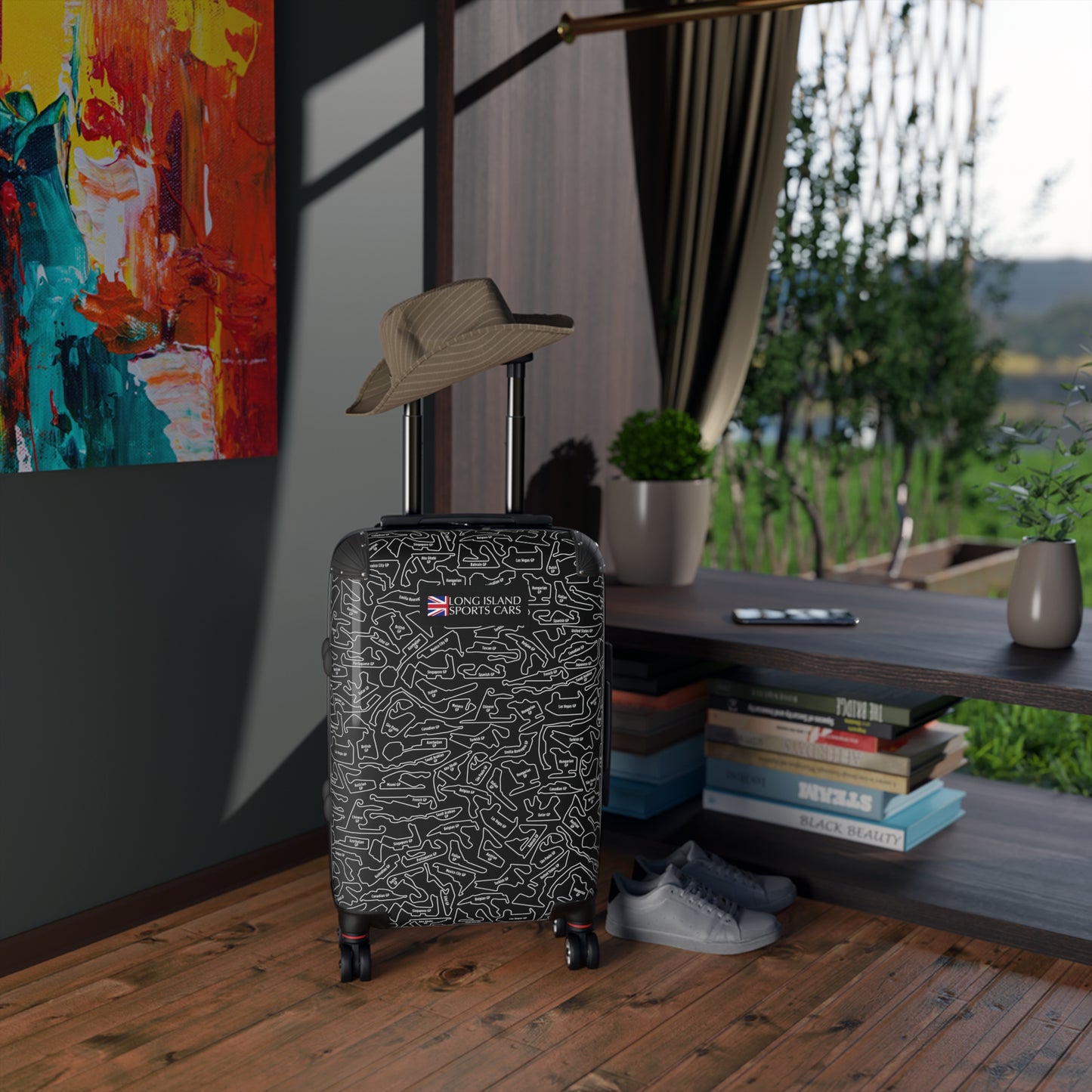 Long Island Sports True Black Cars F1 Racetrack Suitcase