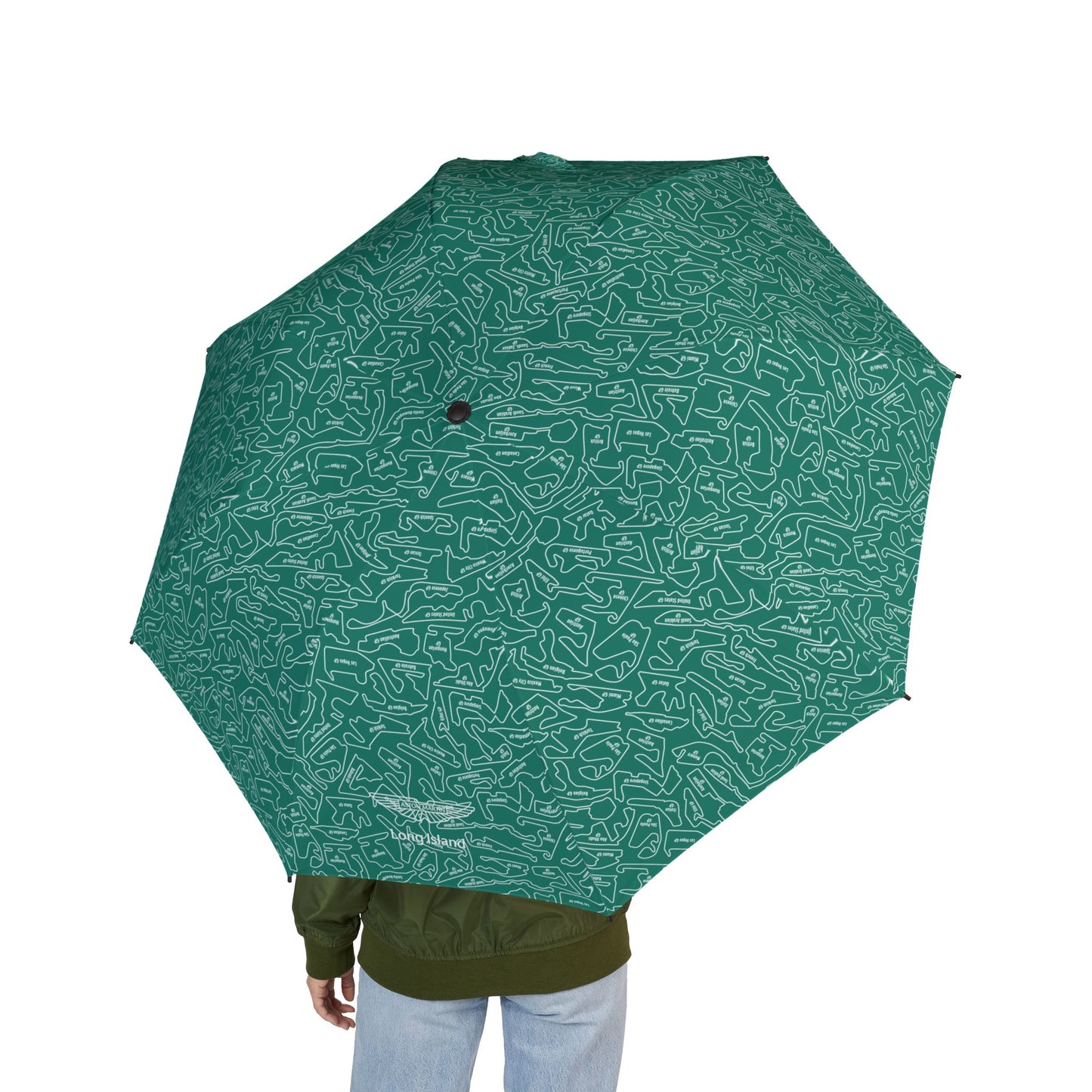 Aston Martin Long Island Compact Foldable Semi‑Automatic Travel Umbrella