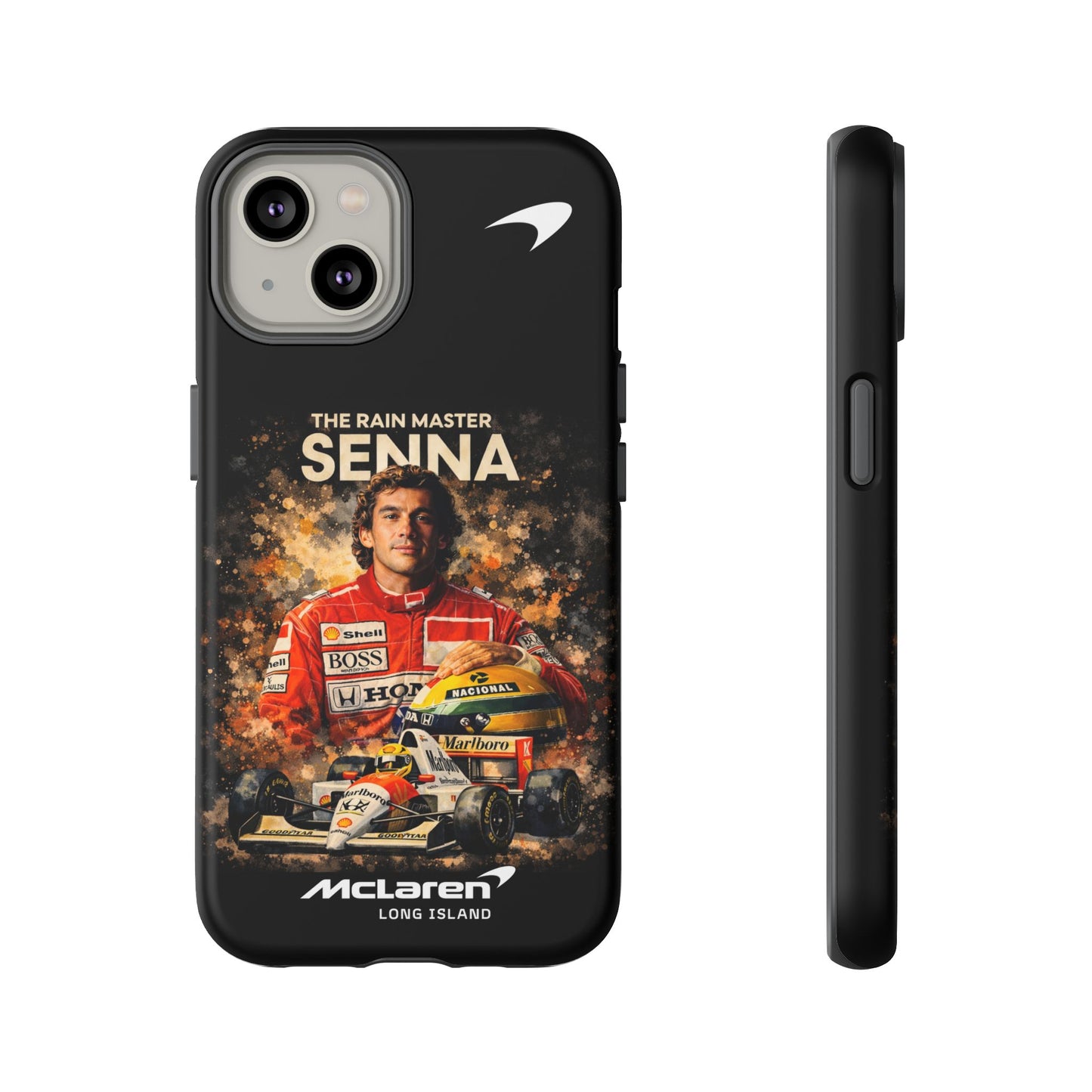 McLaren Long Island “The Rain Master” Ayrton Senna Inspired Impact-Resistant Phone Case | Durable Protection for Car Enthusiasts